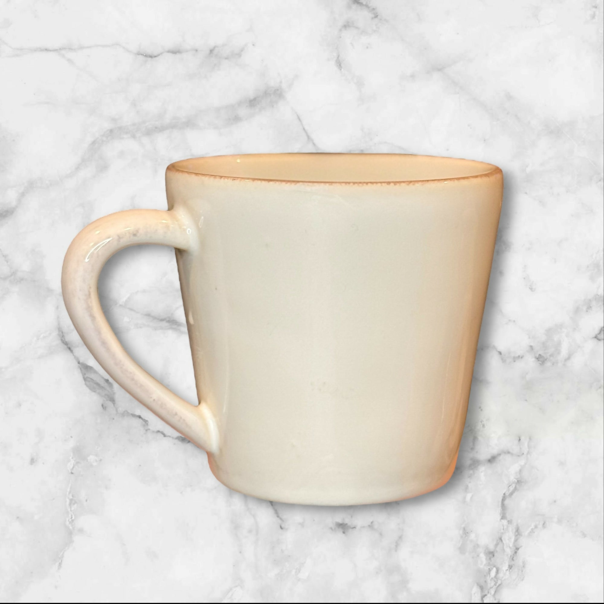 Crate & Barrel Suspected Marin 8 oz Stoneware White Mugs | Set of 4 | Excellent Condition