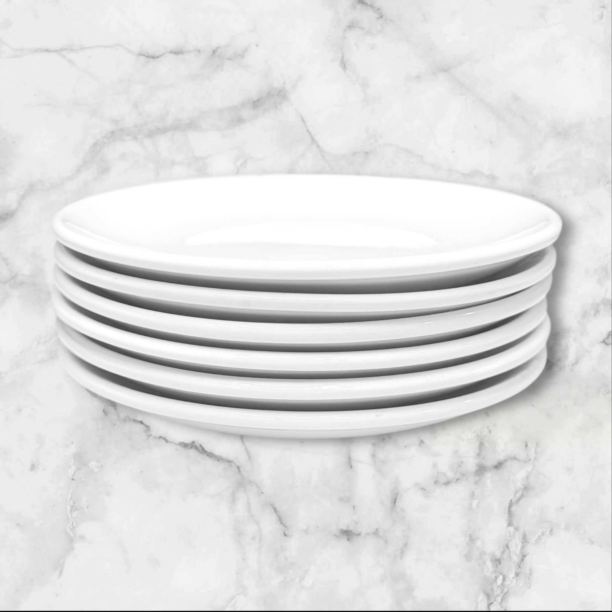 World Porcelana Classic White Bread Plates | Set of 6 | Excellent Condition