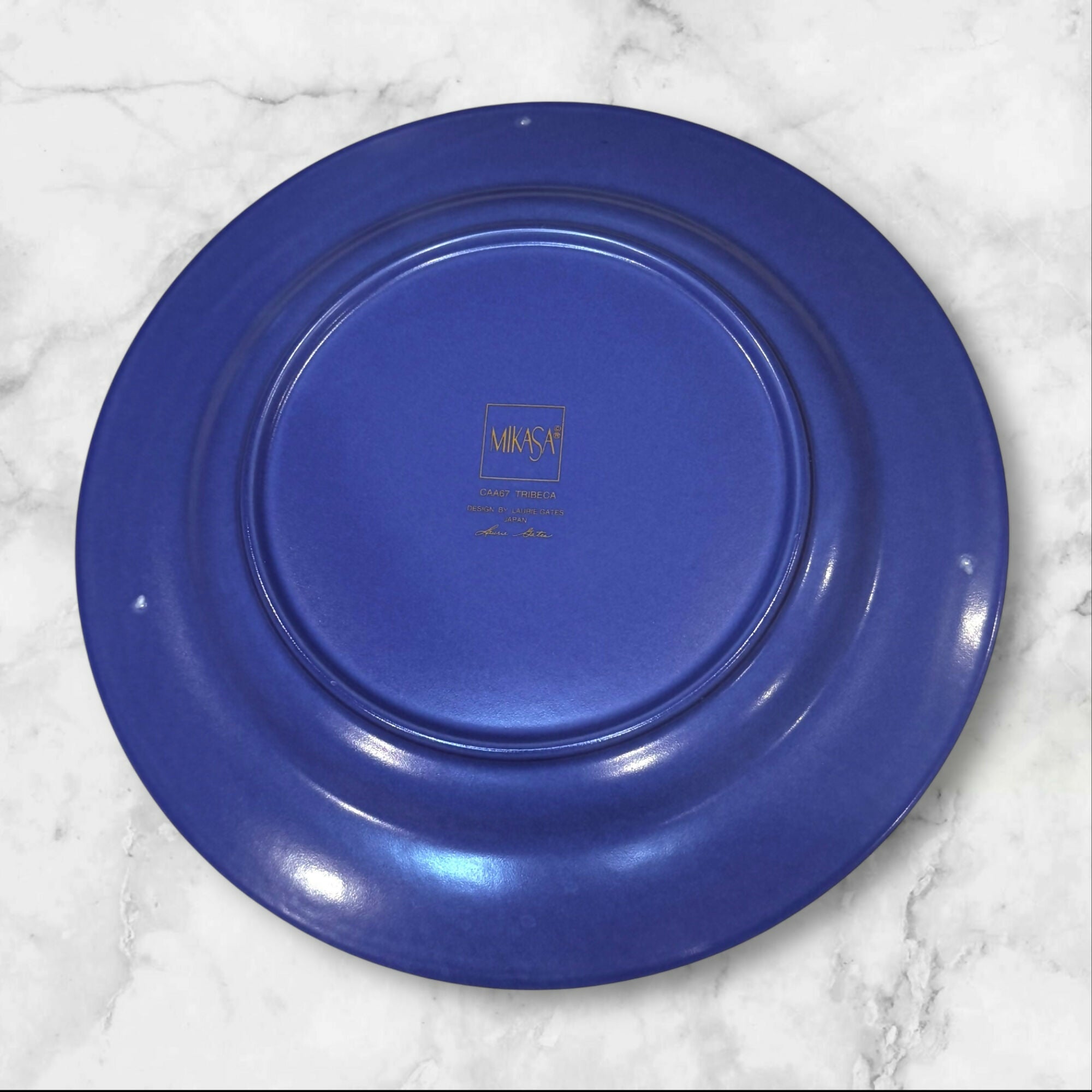 Mikasa Tribeca Dinner Plates Set of 4 | Blue Swirl Design | Excellent Condition