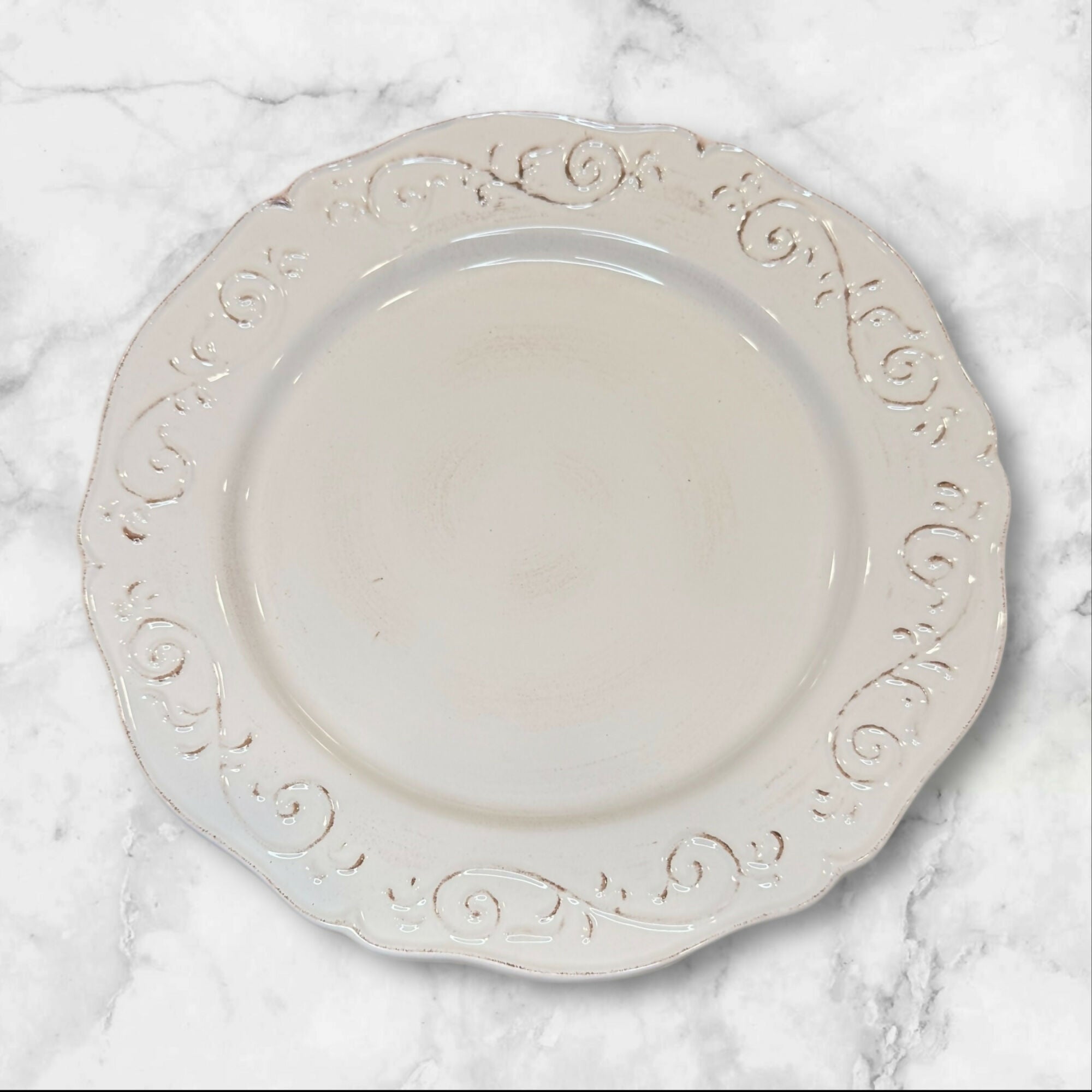 Artimino Baroque Beige Dinner, Salad & Soup Bowls | Set of 12 | Excellent Condition