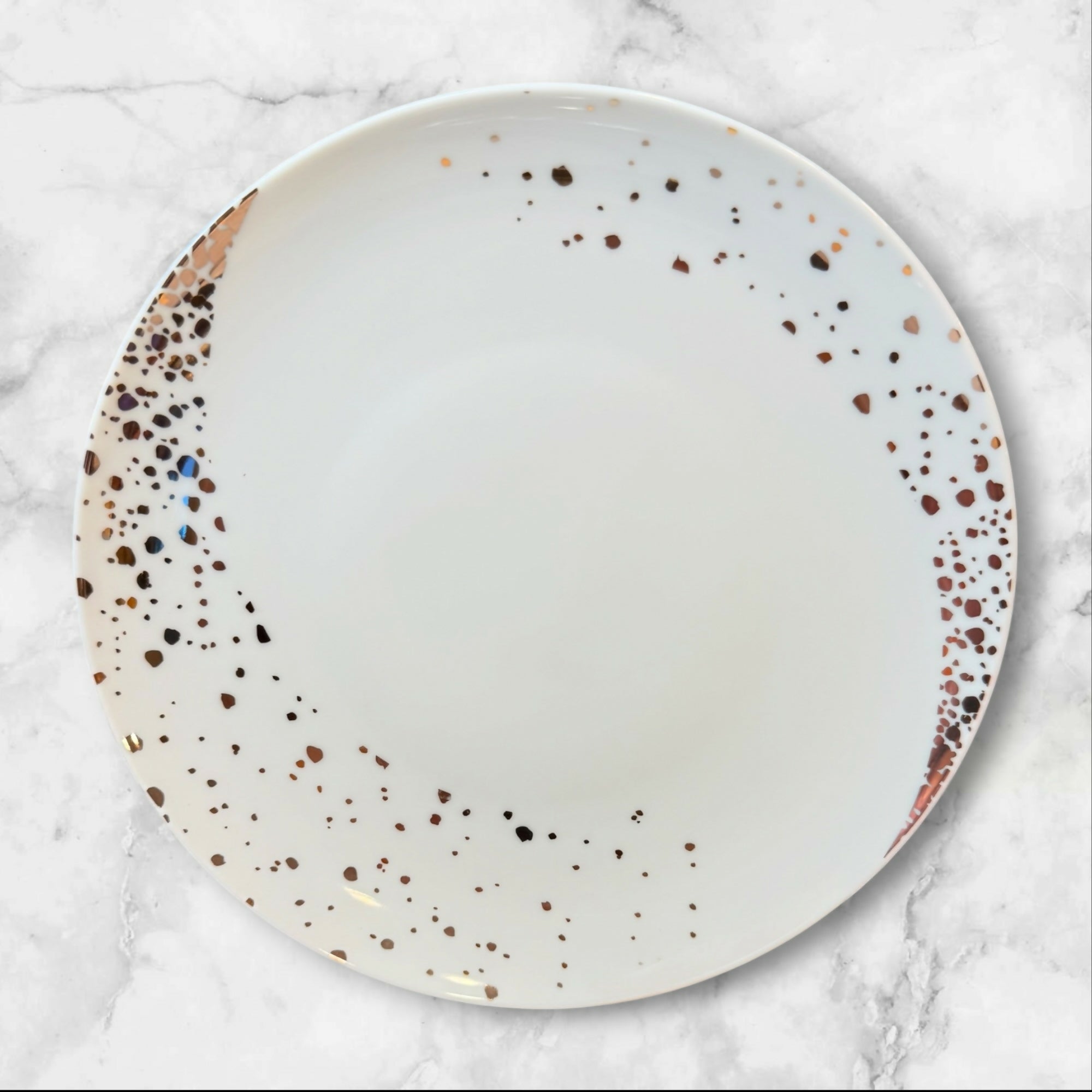 Crate & Barrel Speckled Salad Plates Set of 5 Modern Stoneware Excellent
