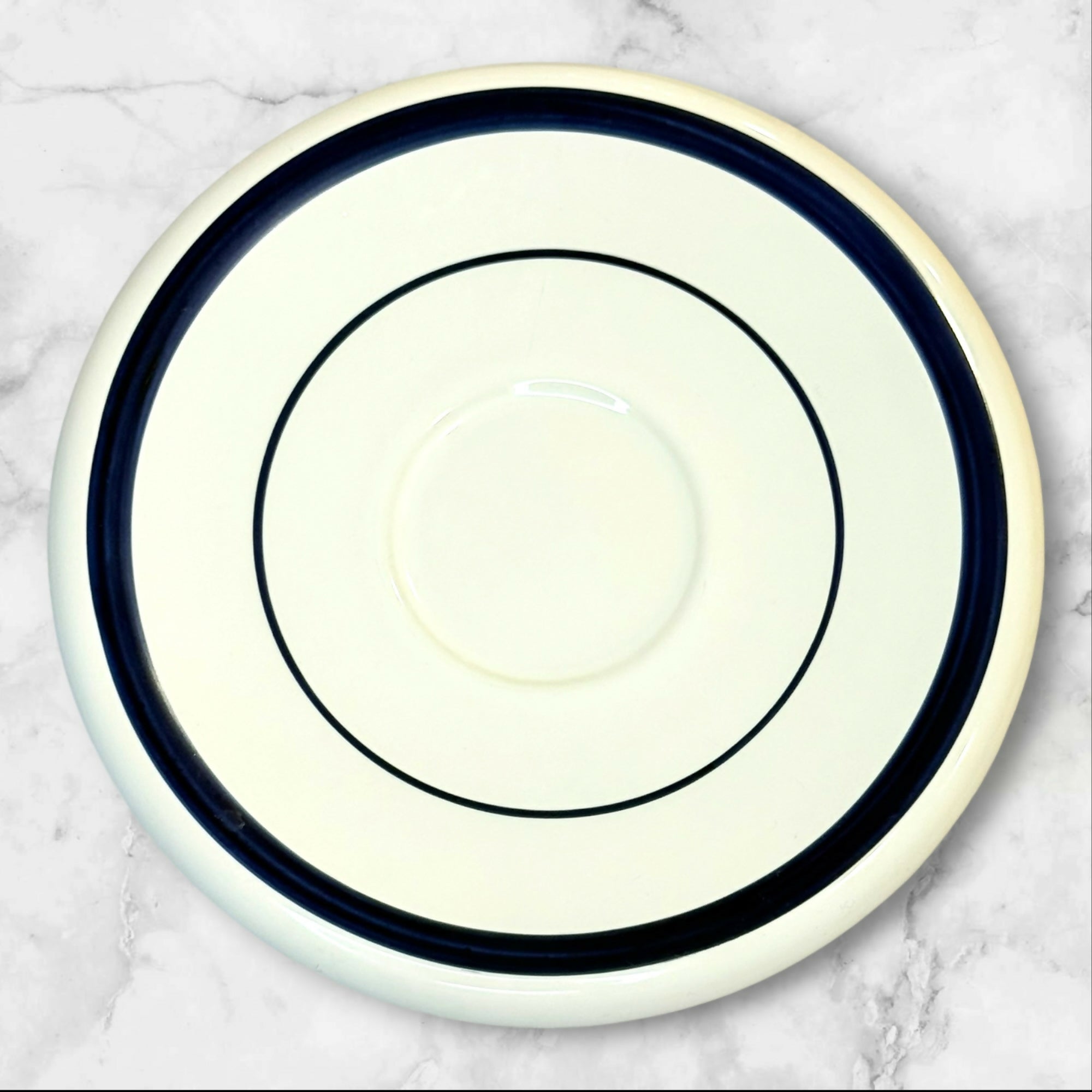 Nautica Signature Cup Saucer Set Blue Stripe | Set of 4 | Excellent Cond