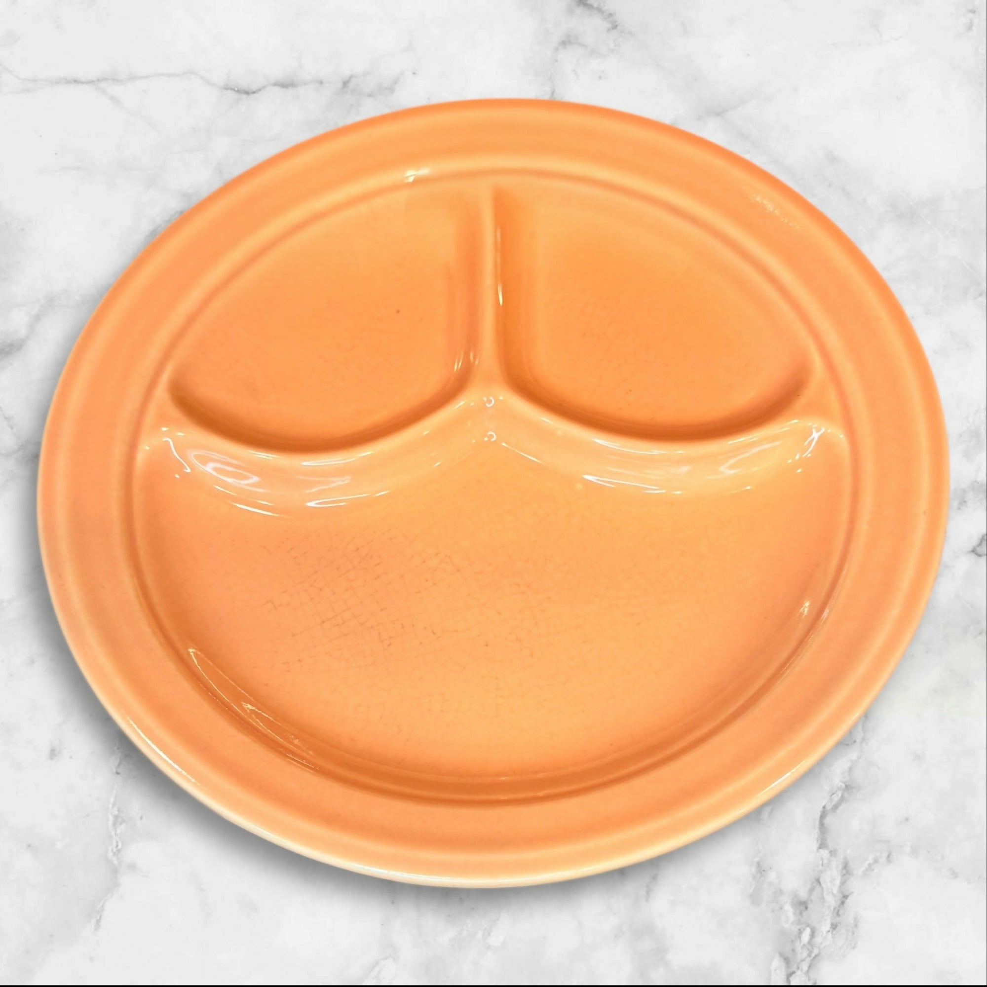 Bauer Plainware Turquoise Divided Grill Plates | Set of 4 | Vintage Good Condition