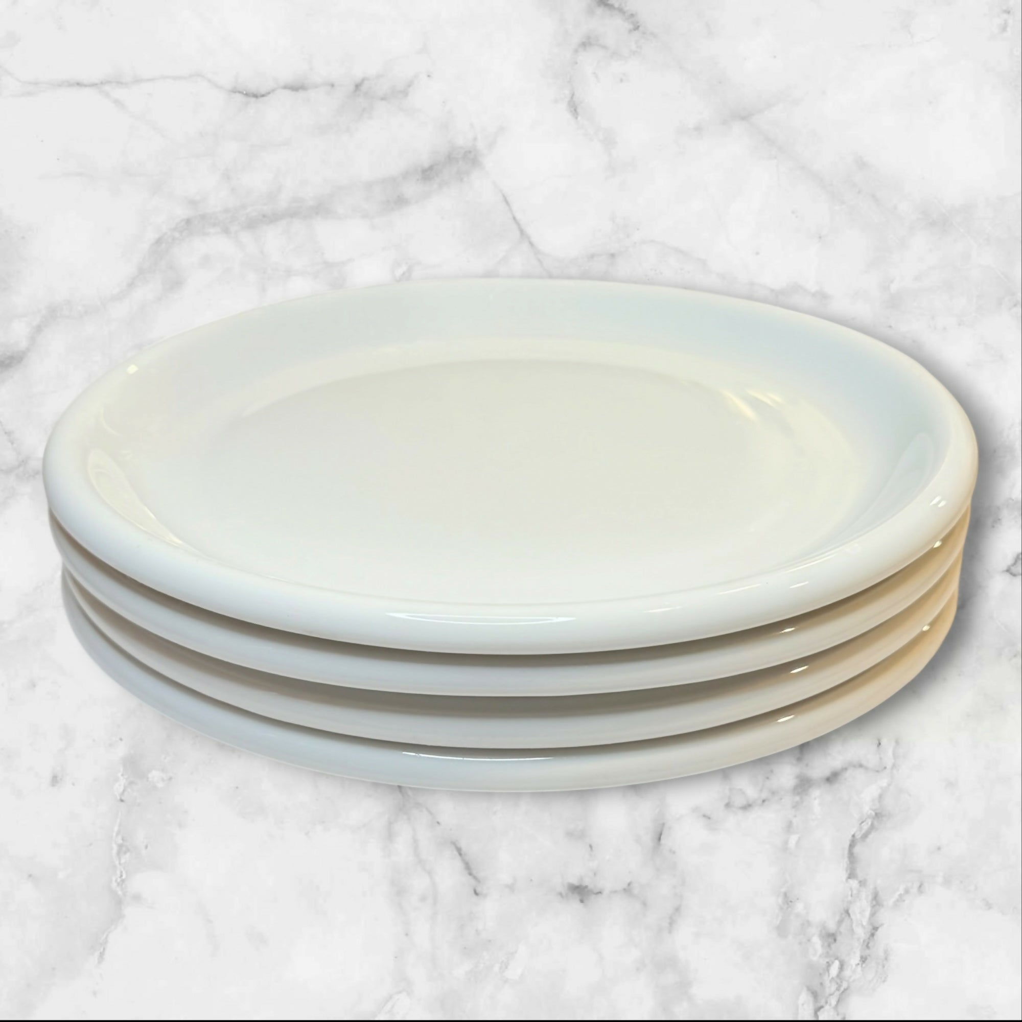IKEA Rondo White Dinner Plates Set of 4 Vintage Made in Portugal