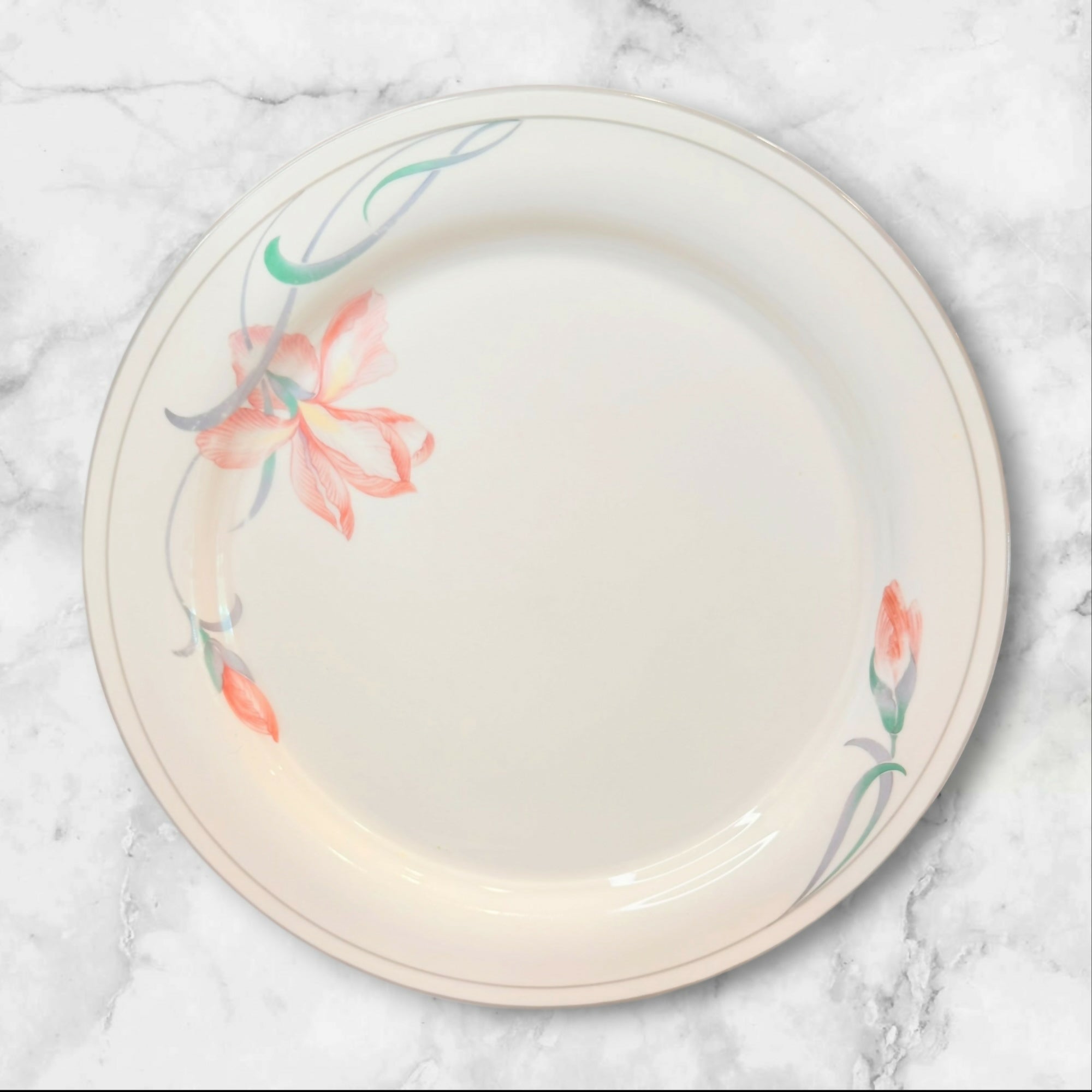 Lenox Iris on Grey Dinner & Salad Plates Set of 8 | Excellent Condition