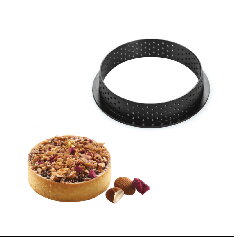 Anygleam Mousse Molder Set Black Round Shape Cutter Perforated Ring Cake Baking Non Stick Equipment