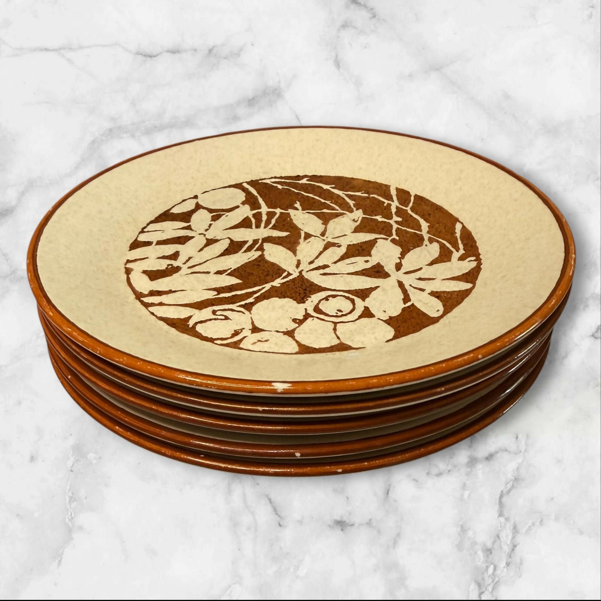 Lenox Temperware Woodspice Salad Plates Set of 5 | Vintage Used Condition