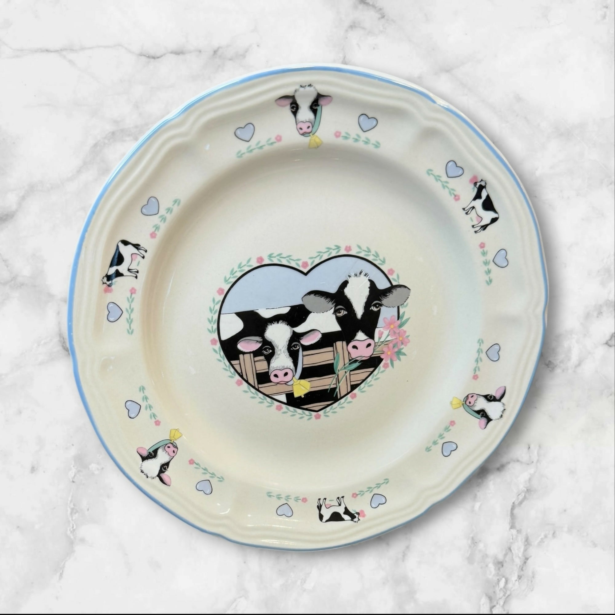 Tienshan Country Cow Salad Plates | Set of 4 | Gently Used Condition