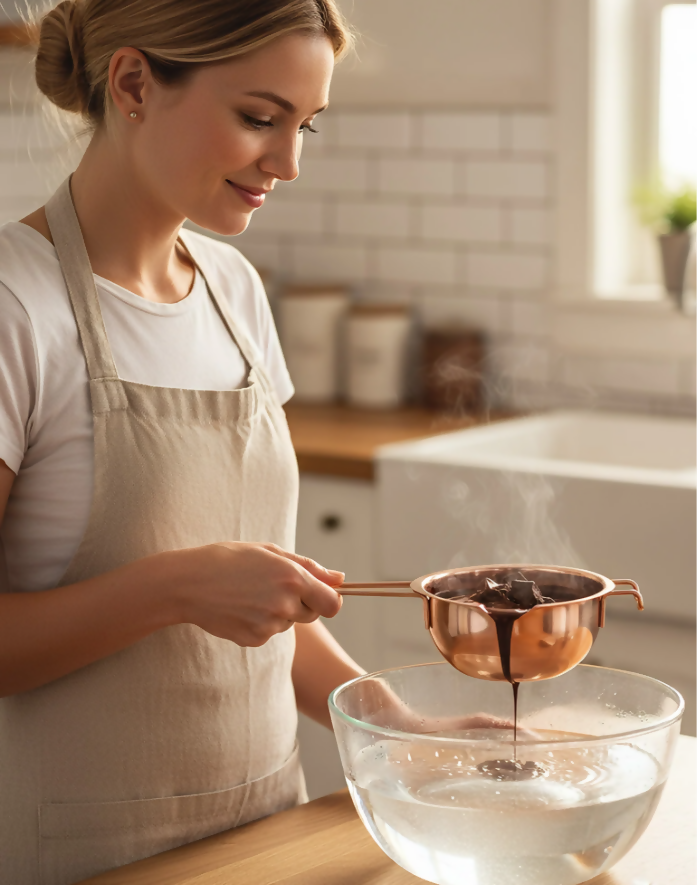 Anygleam Melting Pot 1Pc Rose gold Chocolate Melt Cookware Kitchen Heating Container Milk Bowl Baking Tool Kitchenware