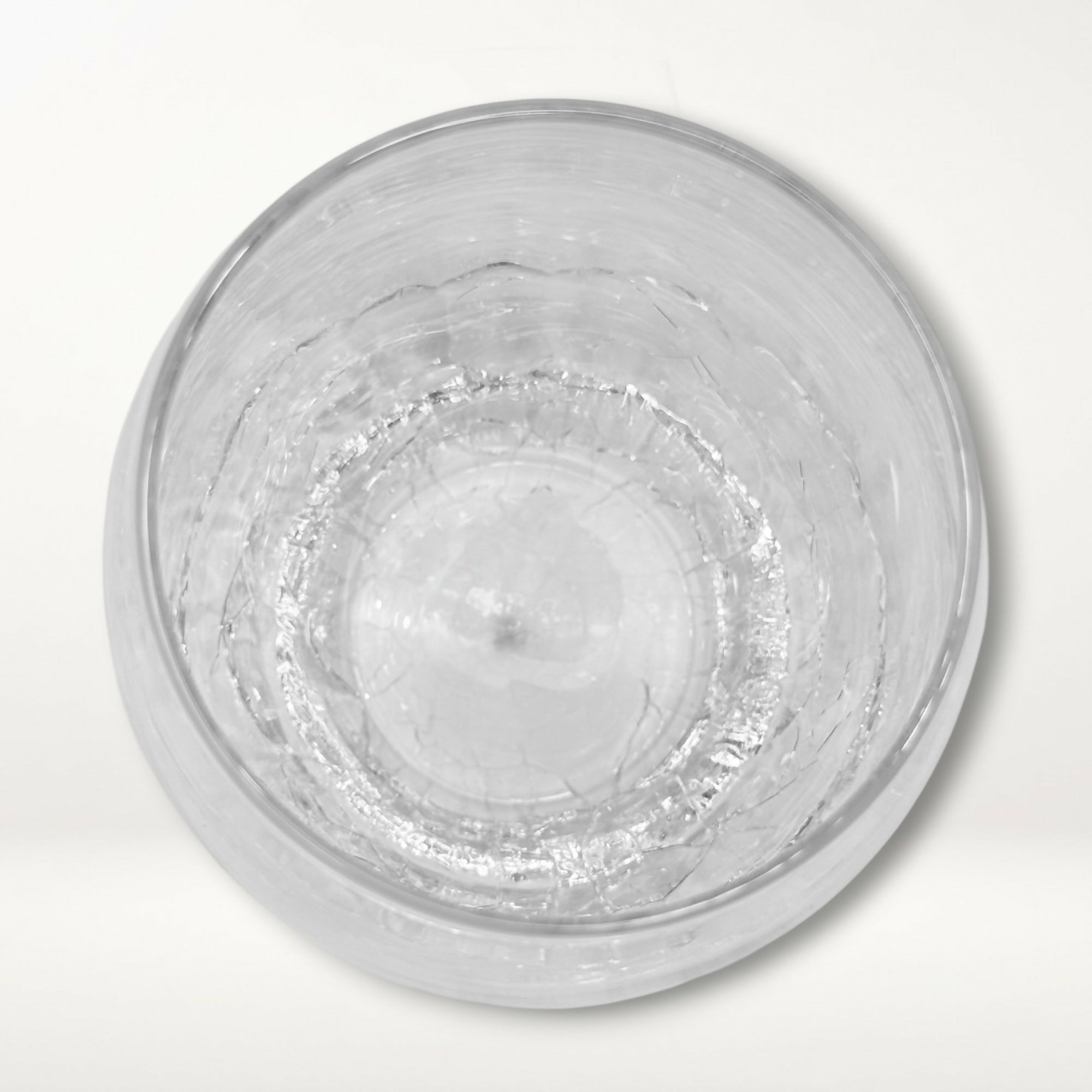 Pier 1 Crackle Stemless Wine Glasses | Set of 2 | Clear Textured Glass