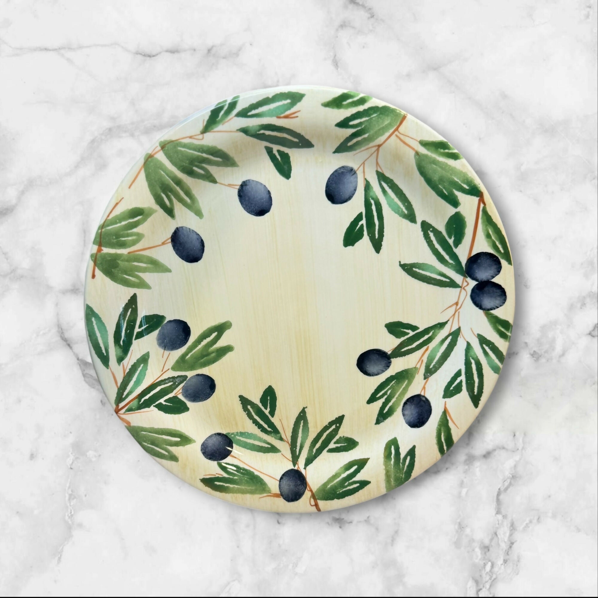 La Ceramica VBC Olive Dinner Plates | Set of 4 | Gently Used Condition