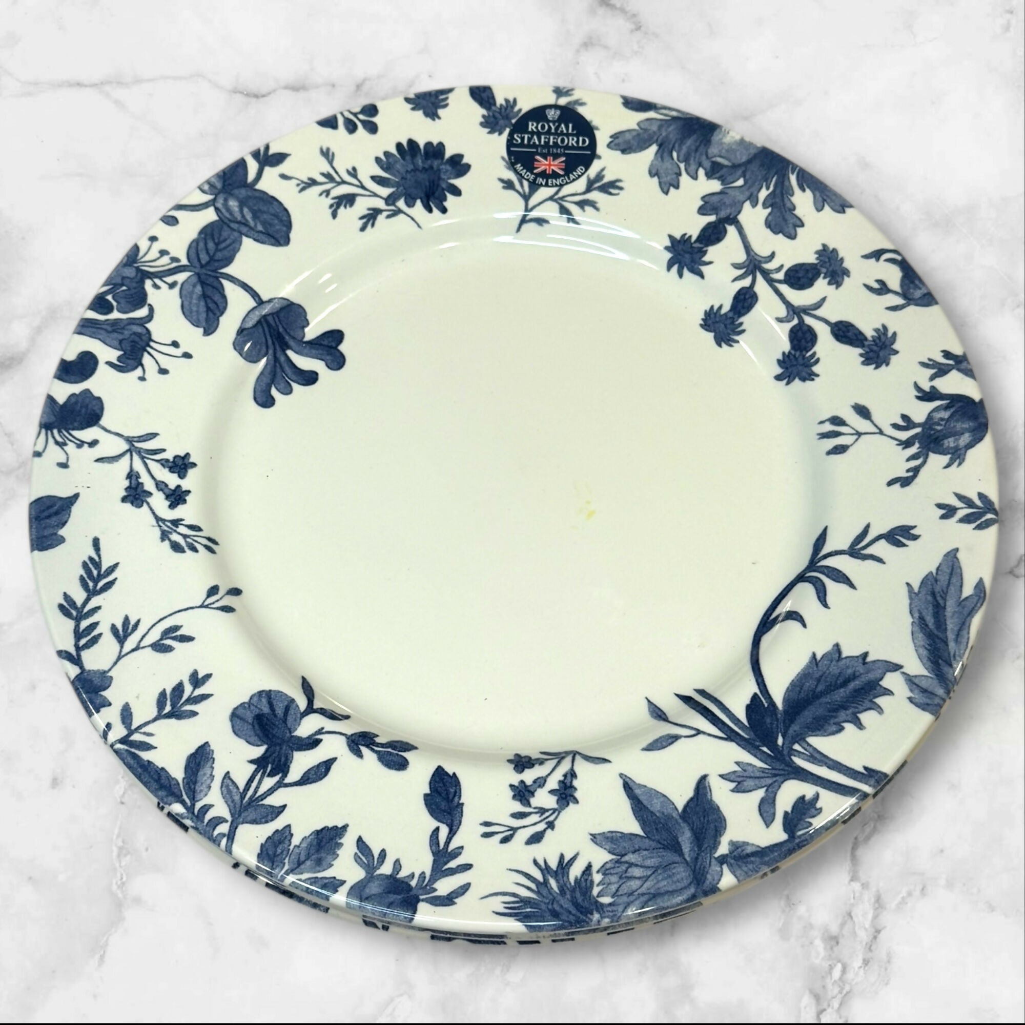 Royal Stafford Floral Weave Blue Dinner Plates | Set of 3 | Excellent Condition