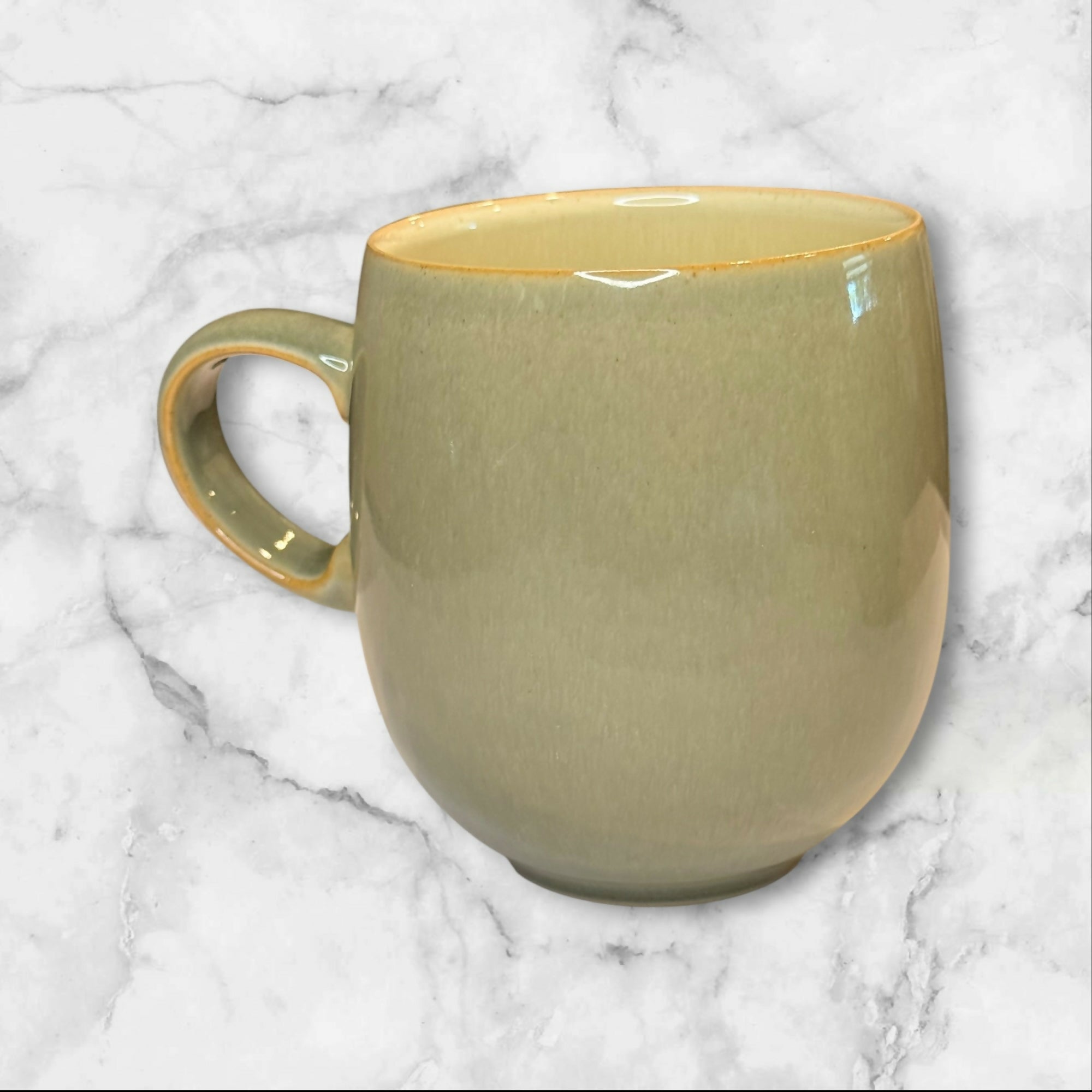 Denby Fire Green Stoneware Mugs | Set of 2 | Excellent Condition