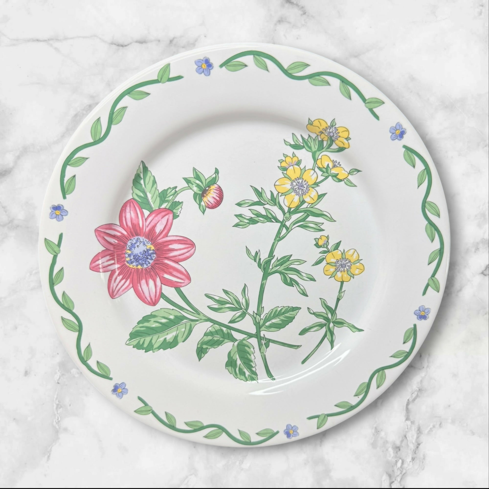 International Tableworks Terrace Blossoms Salad Plates | Set of 2 | Excellent
