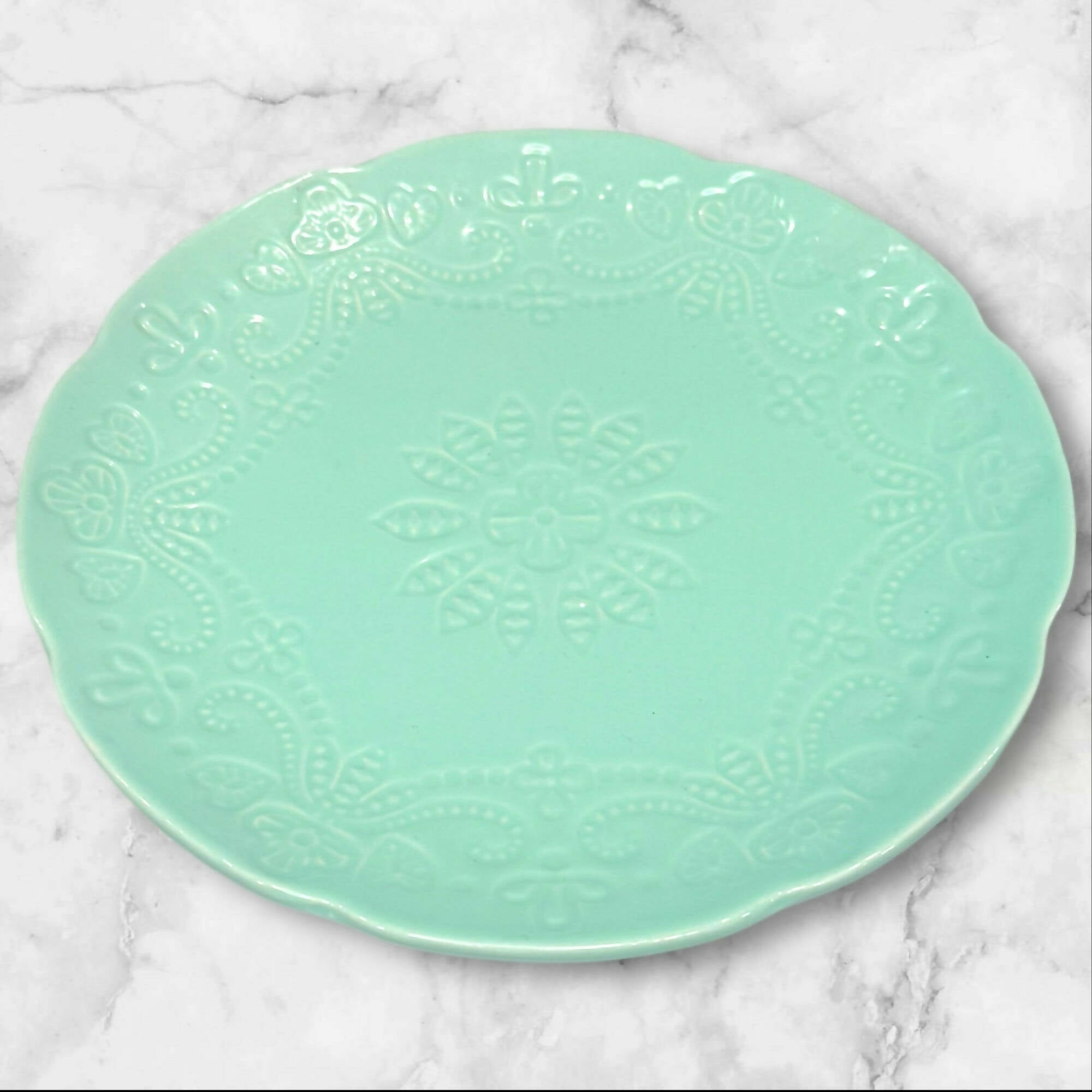 Roscher & Co Bohemia Mint Salad Plates | Set of 4 | Great Condition