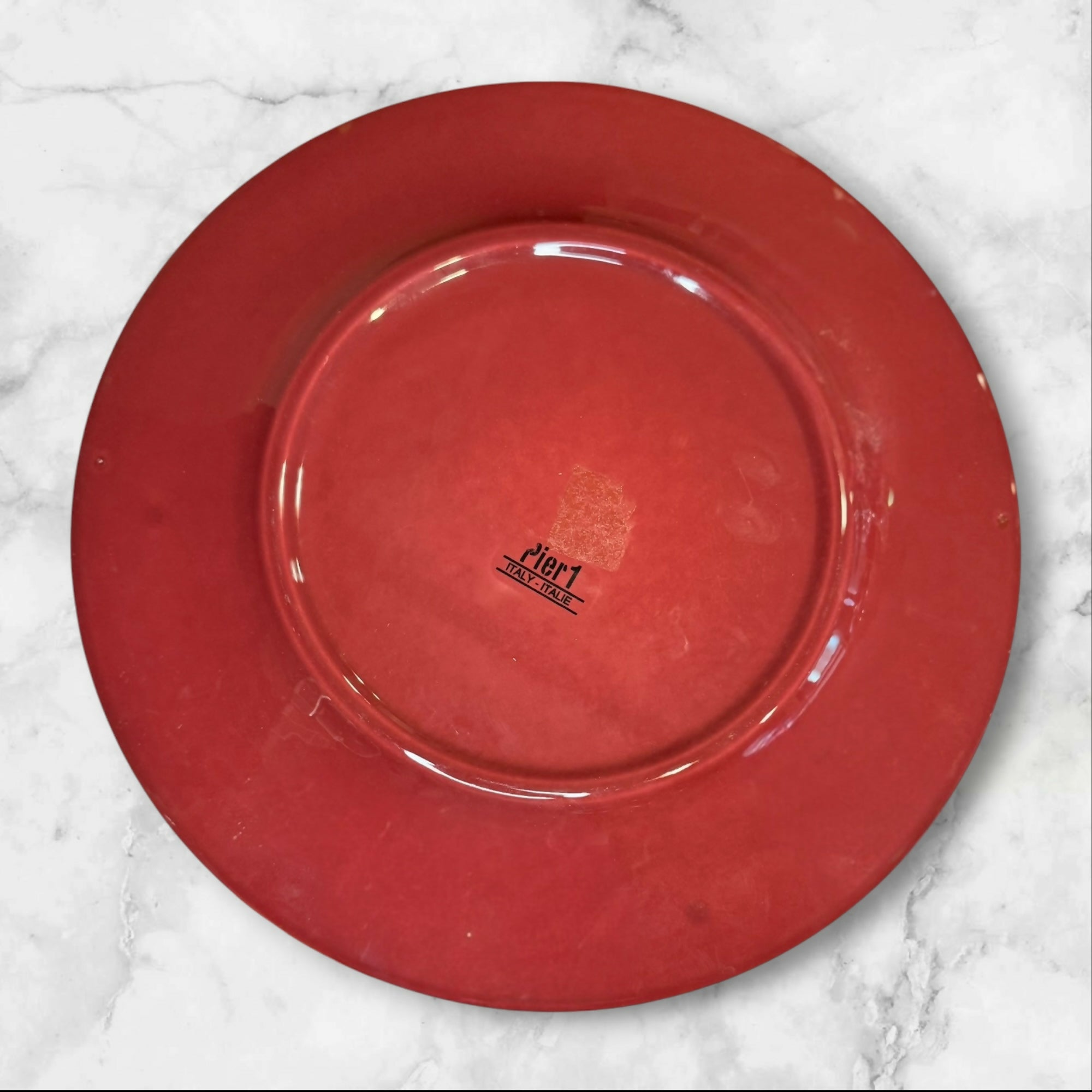 Pier 1 Maroon Glazed Stoneware Charger Plates Italy | Set of 6 | Great
