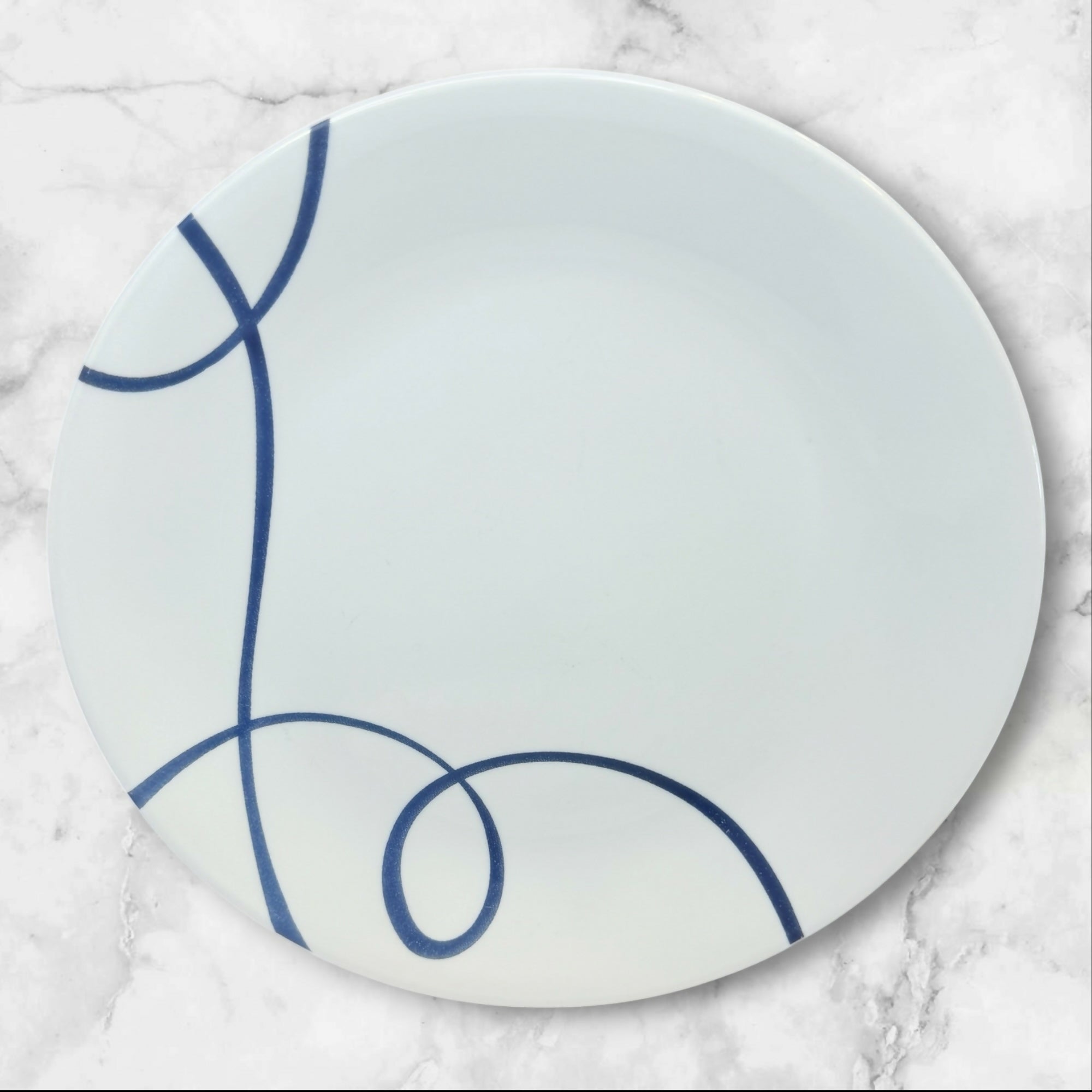 Corelle Lia Salad Plates Set of 4 | Blue Swirl Dinnerware | Great Condition
