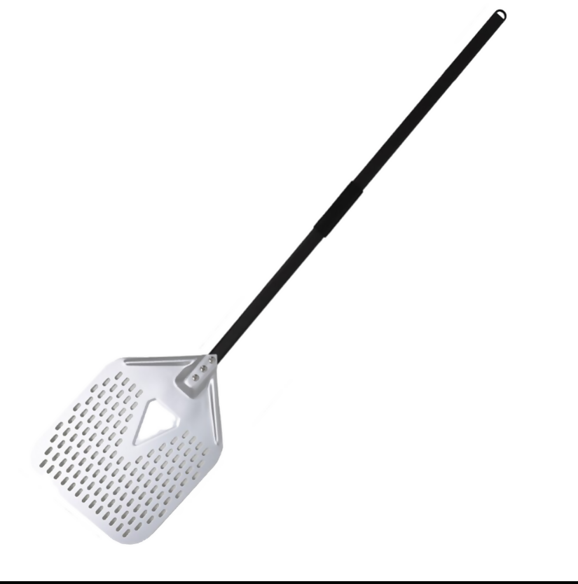 Anygleam Pizza Shovel 35 cm X 131cm Silver for Perforated Peel with Metal Handle Oven Turning Baking Accessory