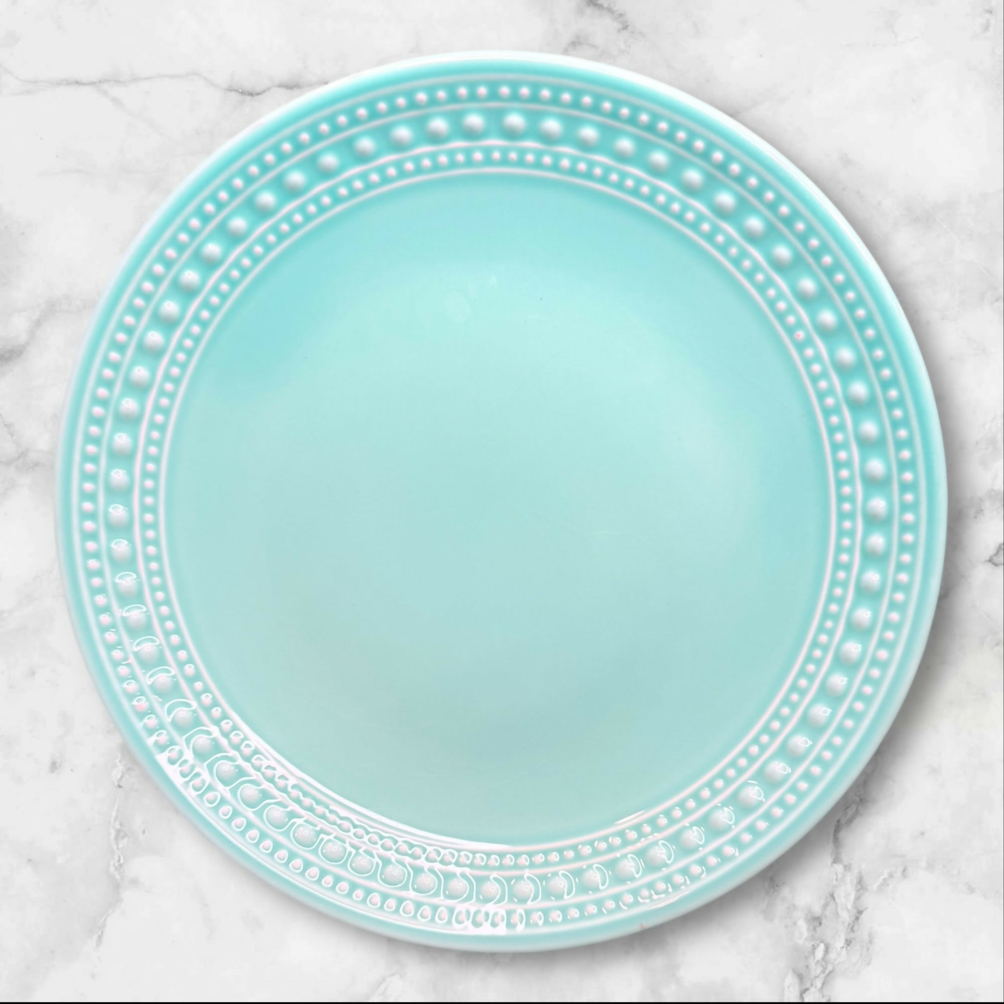 Matceramica Seafoam Beaded Salad Plates | Set of 5 | Excellent Condition