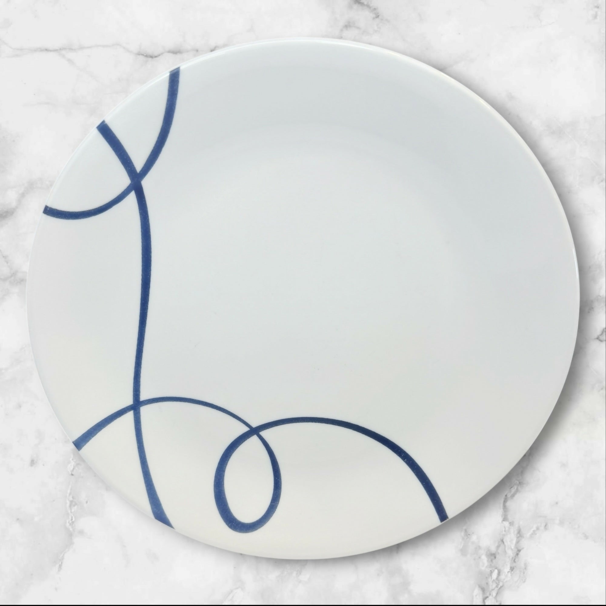 Corelle Lia Salad Plates Set of 4 | Blue Swirl Dinnerware | Great Condition