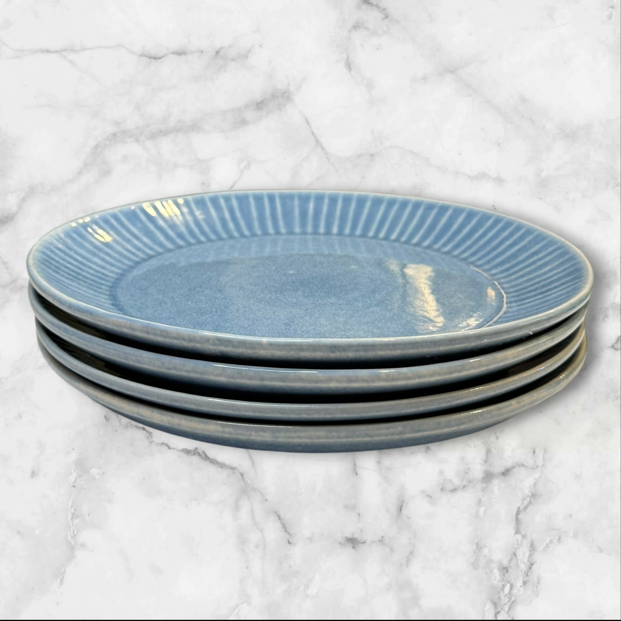 Laurie Gates Amalie Blue Dinner Plates | Set of 4 | Excellent Condition