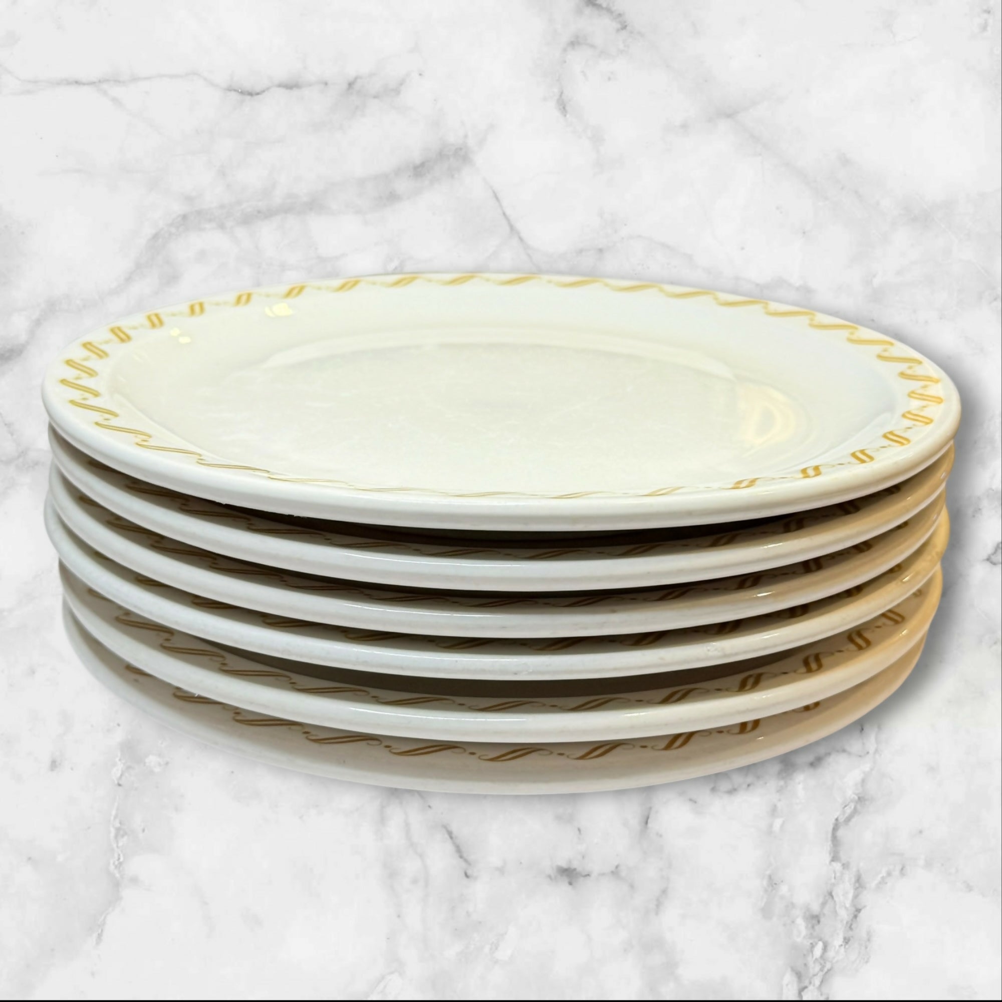 Buffalo China Restaurant Ware Dinner Plates Set of 6 | Vintage Condition