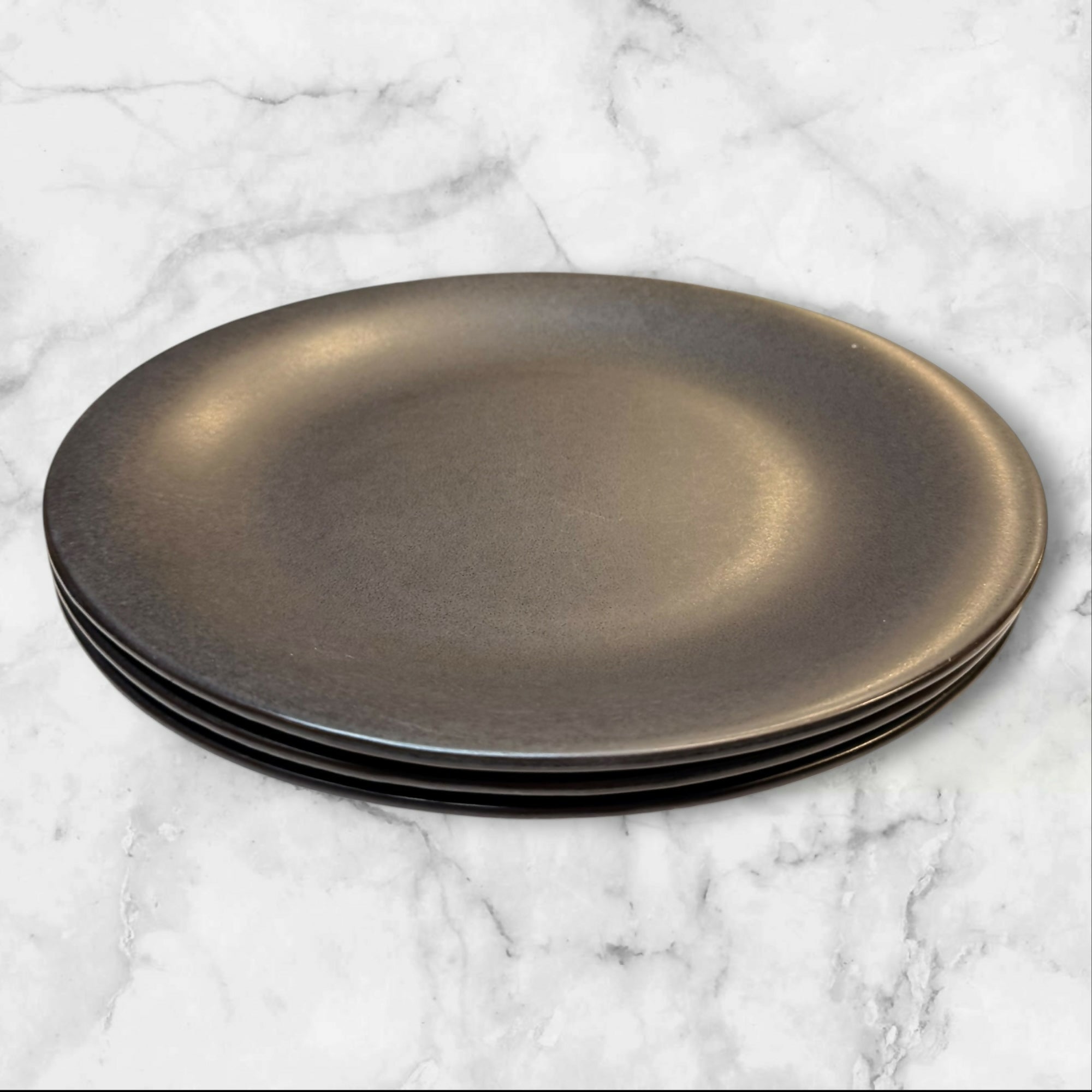 Pottery Barn Ellipse Black Dinner Plates | Set of 3 | Great Condition