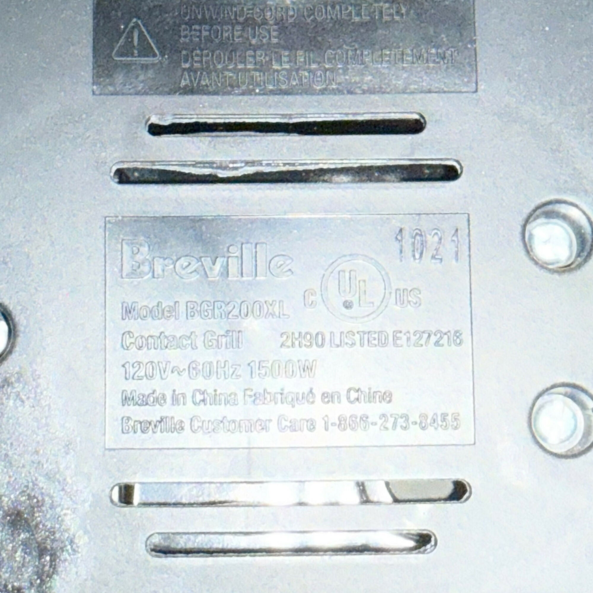 Breville Panini Press Contact Grill | 1500W | Works Great | Good Condition