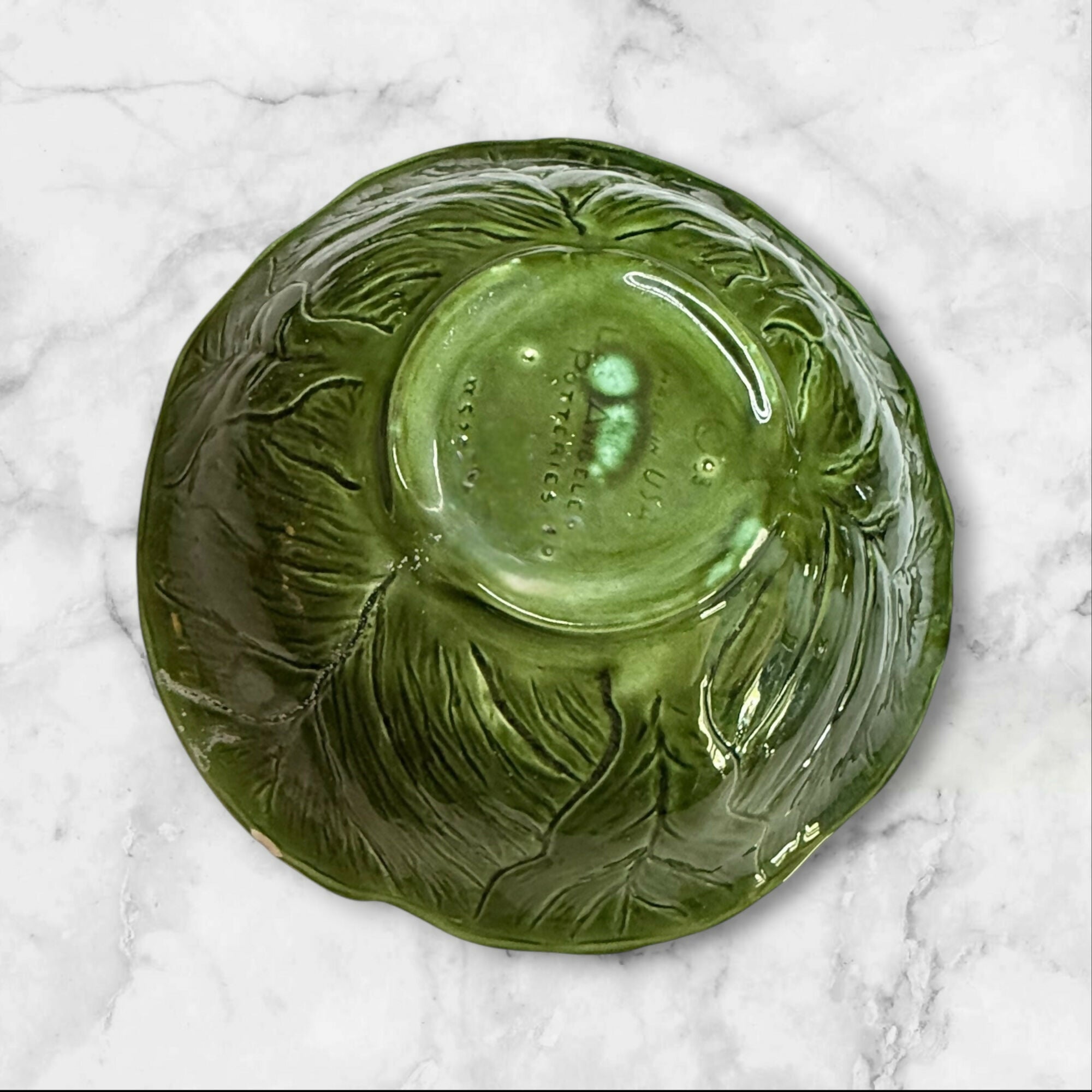 Los Angeles Pottery Cabbage Leaf Serving Bowl | Vintage Green | Great Condition