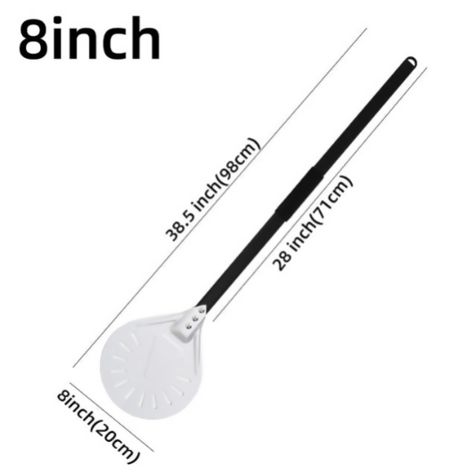 Anygleam Pizza Shovel 112.5cm Silver for Perforated Peel with Metal Handle Oven Turning Baking Accessory