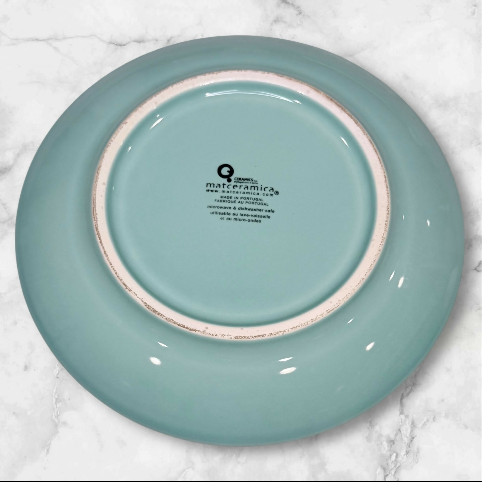 Matceramica Seafoam Beaded Salad Plates | Set of 5 | Excellent Condition