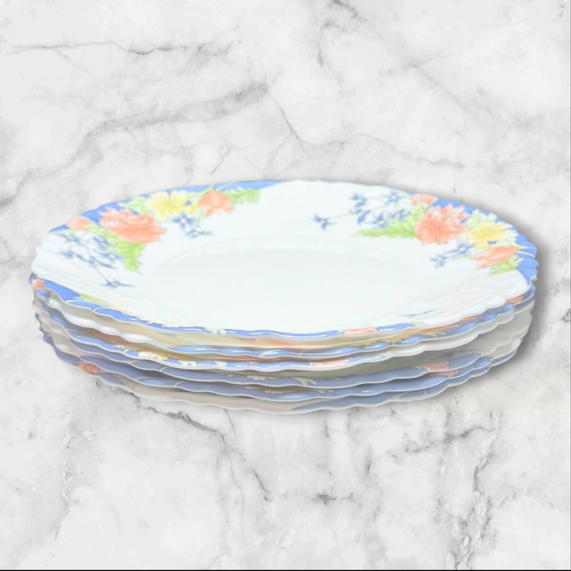 Arcopal Florine Floral Salad Plates | Set of 6 | Excellent Condition