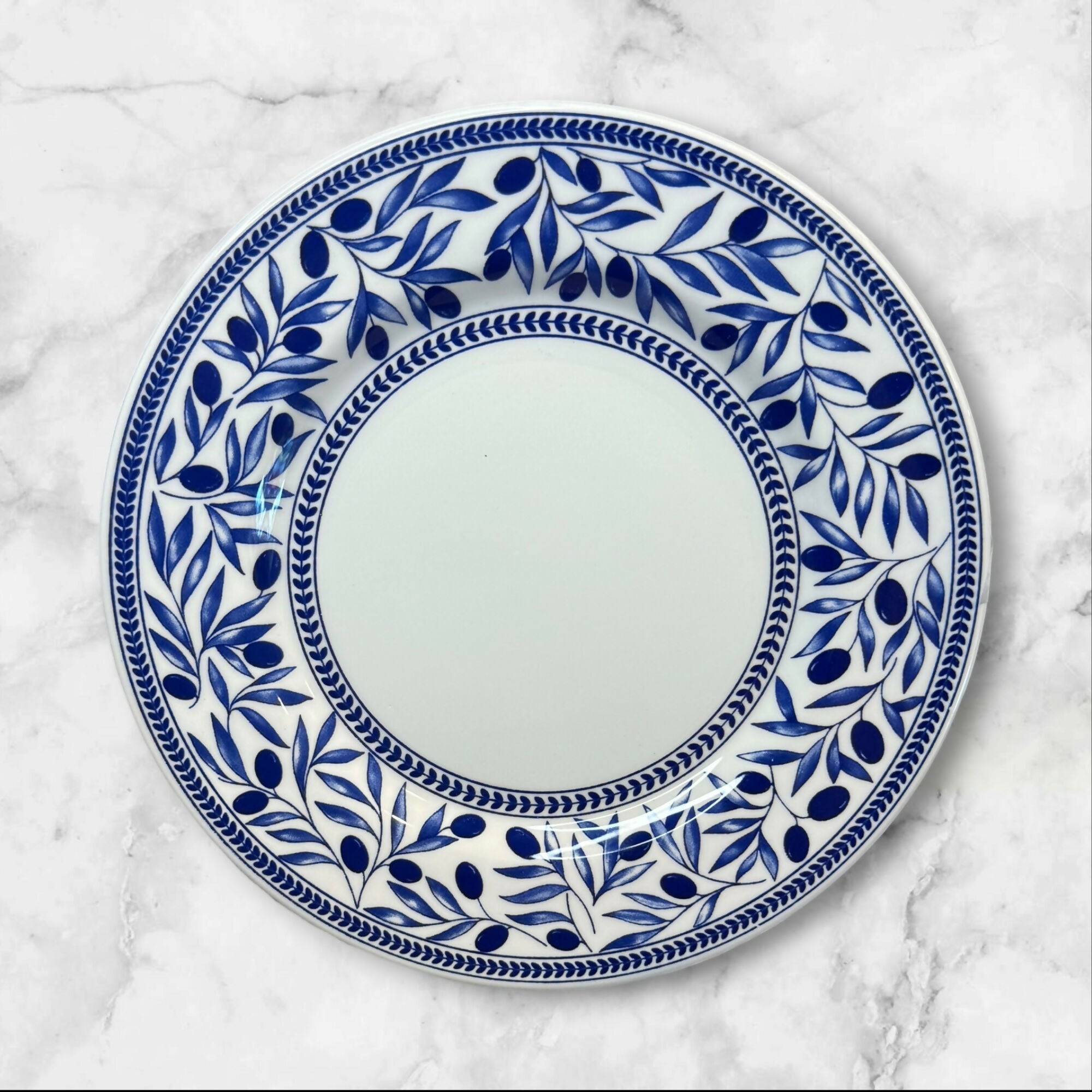 World Market Quadrifoglio Salad Plates Set of 6 Blue Italy | Great Condition