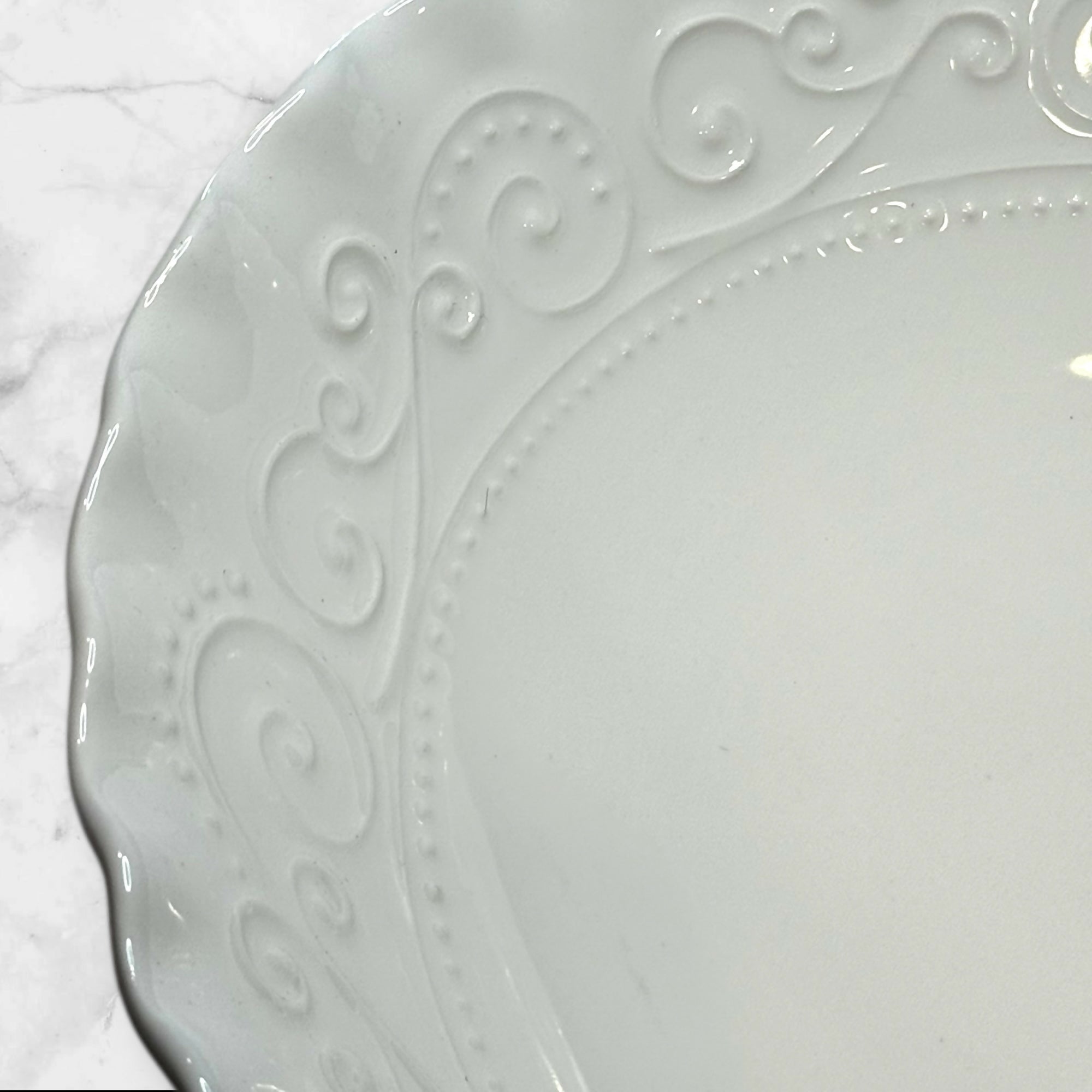 Maioliche Jessica MLJ23 White Serving Bowl Italy | 12 Inch | Discontinued