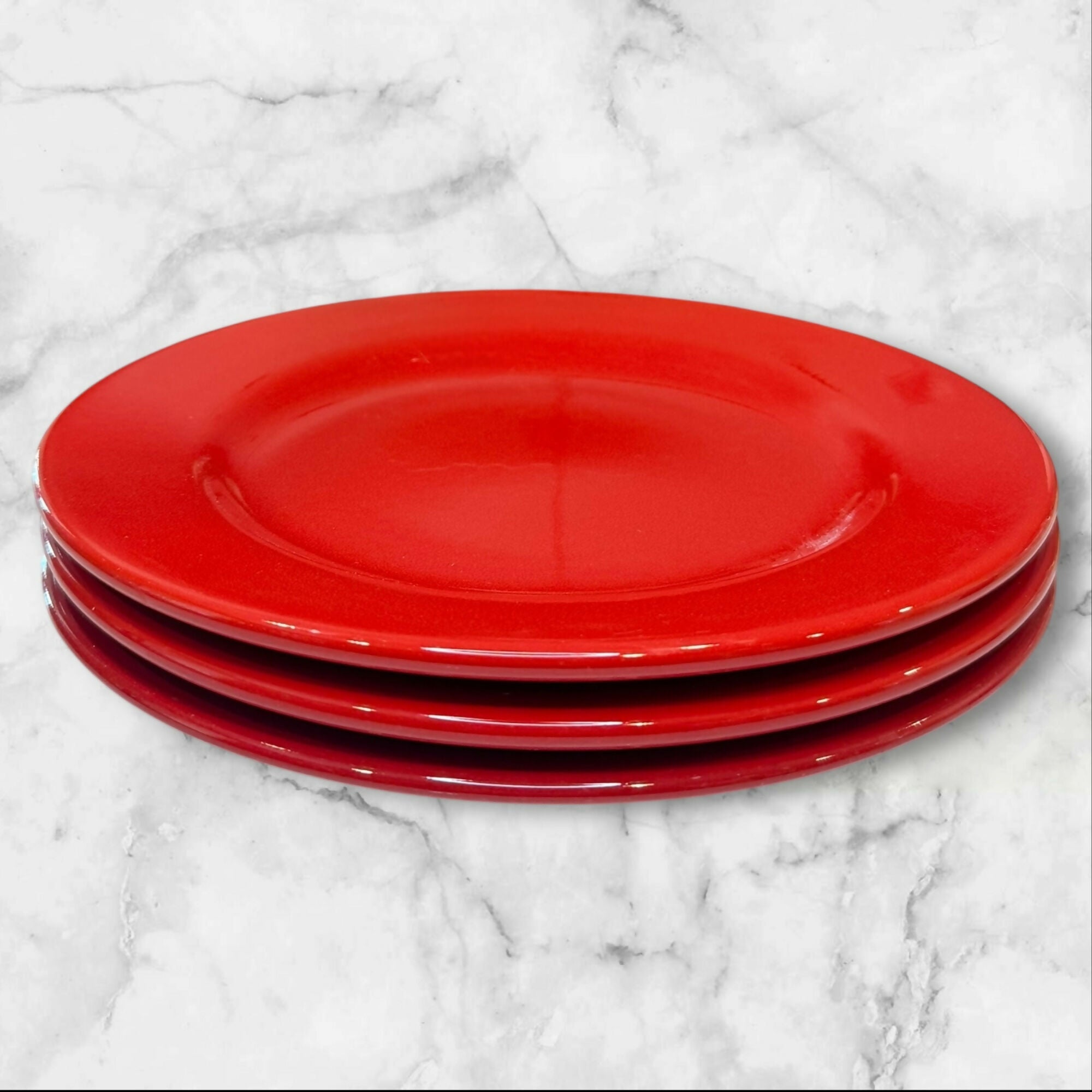 Noble Excellence Candy Apple Dinner Plates | Set of 3 | Good Condition