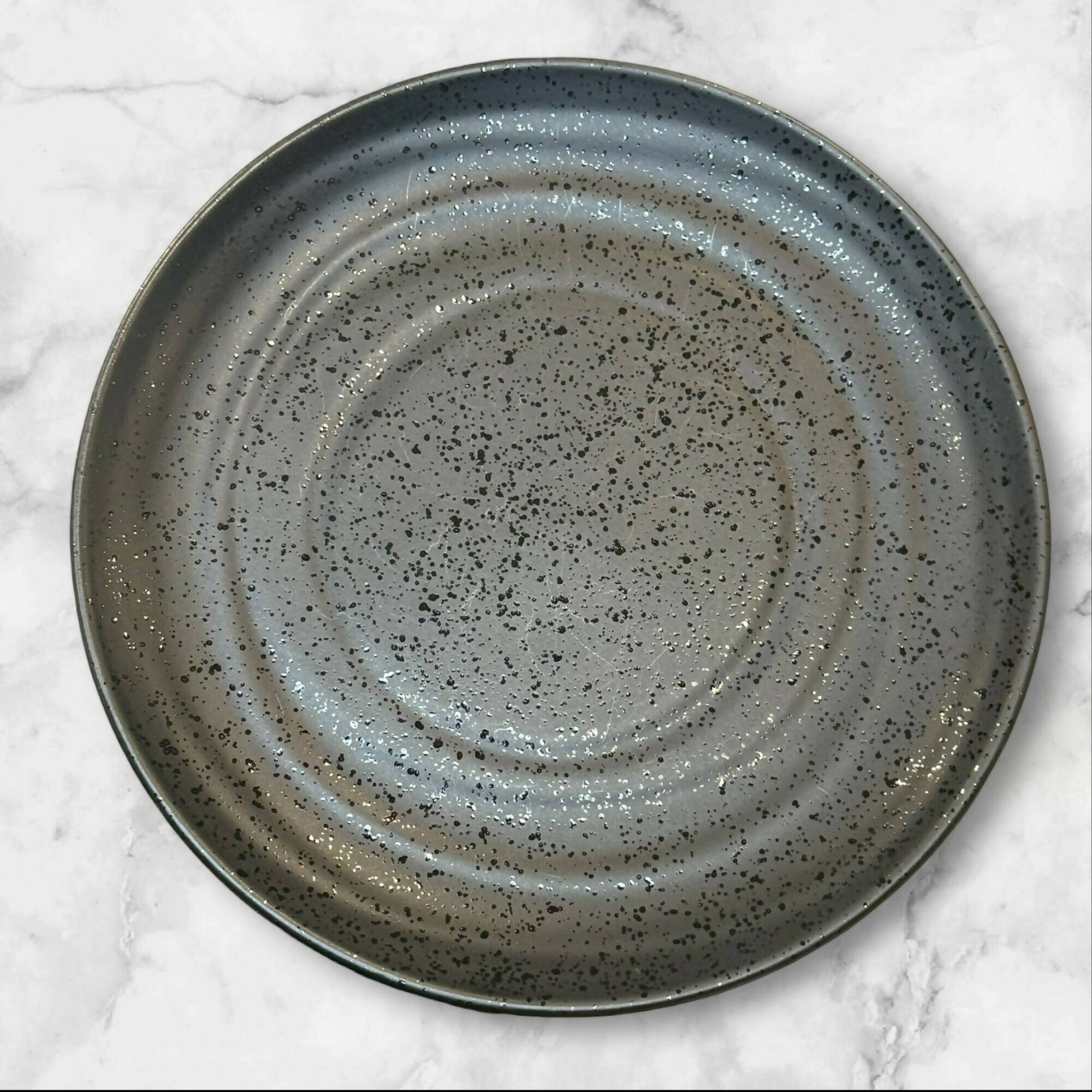 Oake Black Speckled Stoneware Salad Plates | Set of 4 | Great Condition