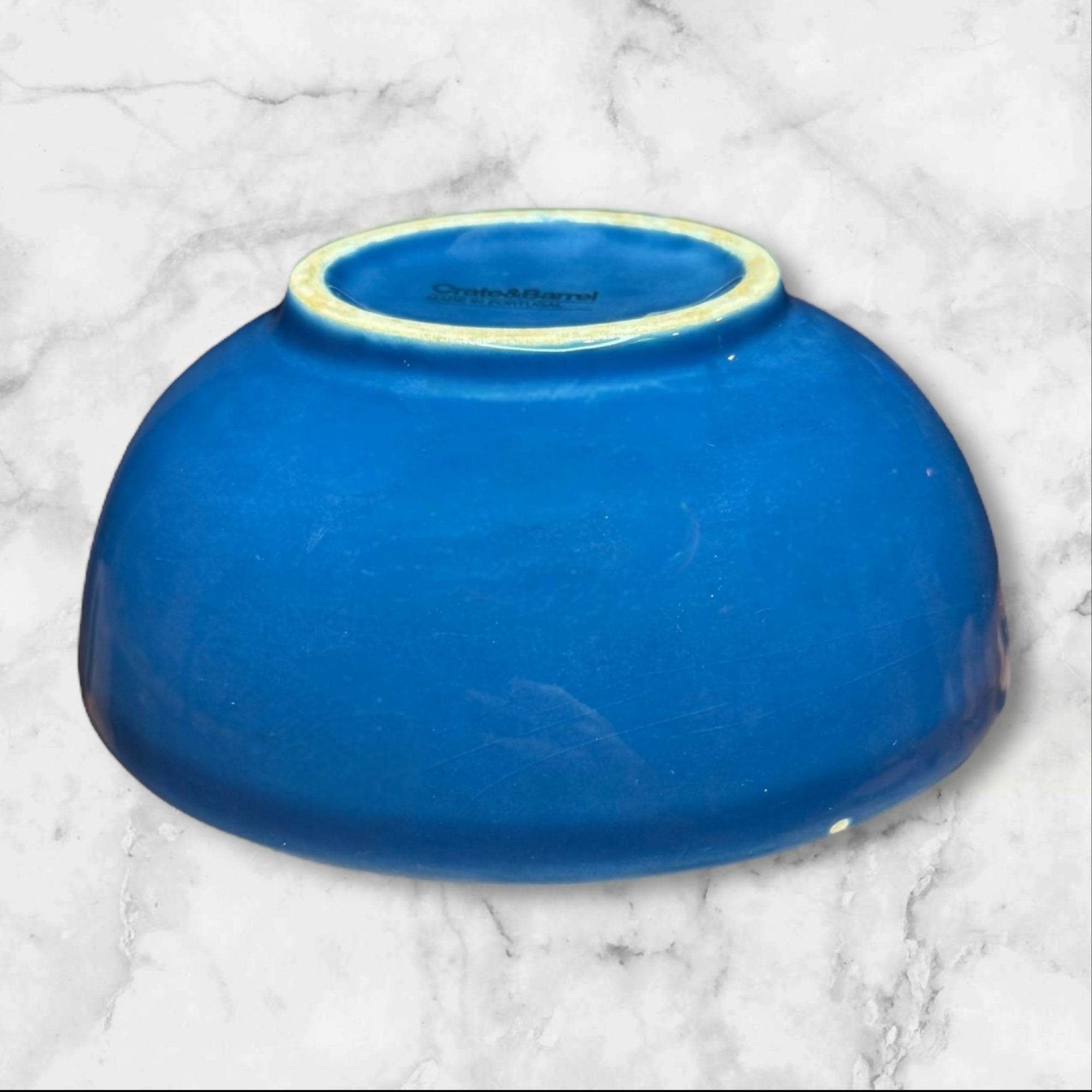 Crate & Barrel Portugal Blue Oval Bowls | Set of 3 | Minor Chips & Crazing