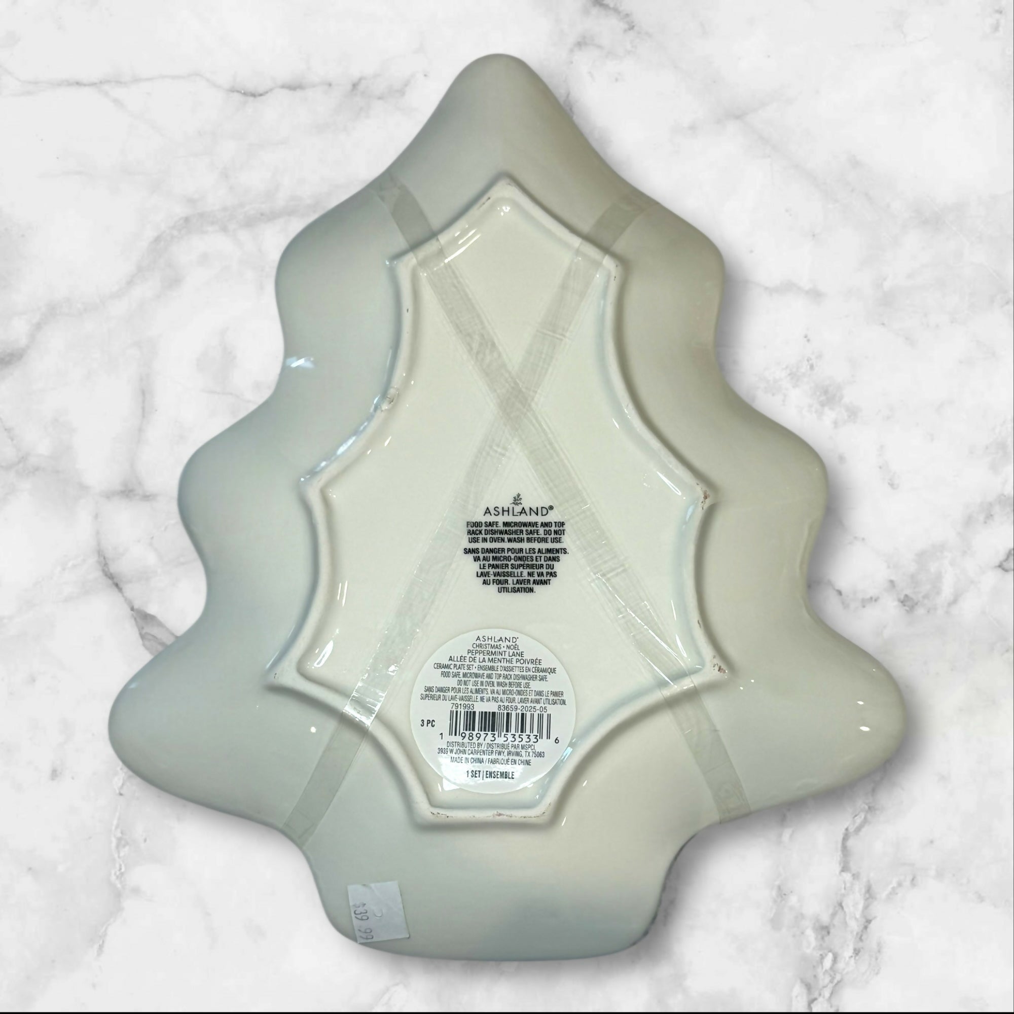 Ashland Peppermint Lane Christmas Tree Serving Plates | 3 Pc | New