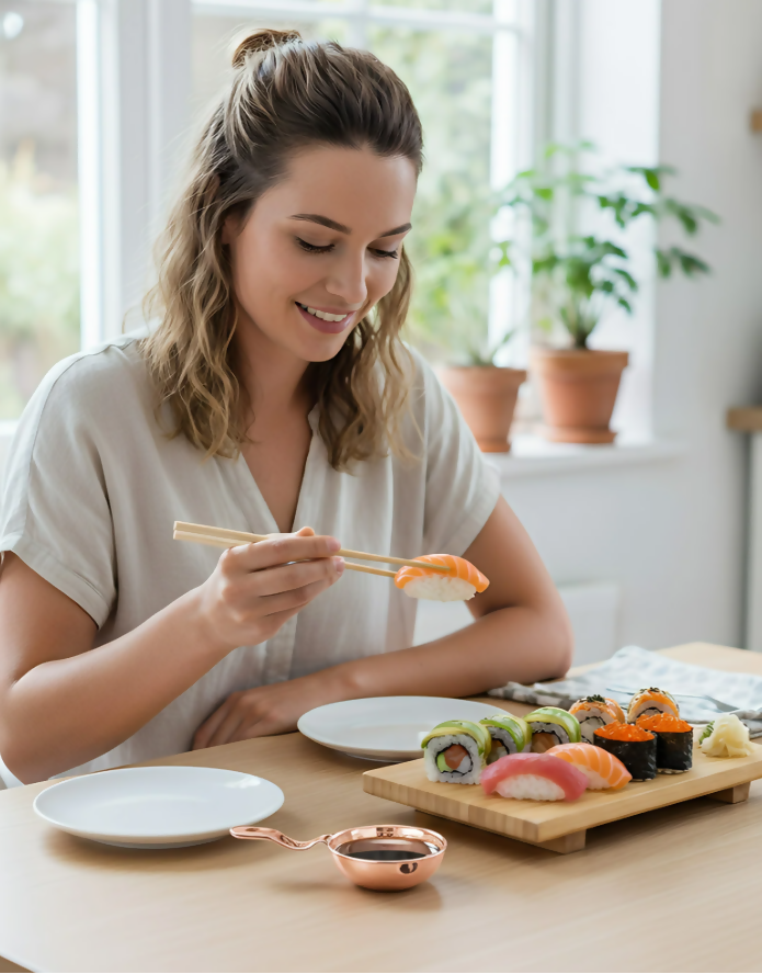 Anygleam Rose Gold Stainless Steel Sauce Dish Set – 2 Pcs Mini Tray Dipping Bowls for Kitchen