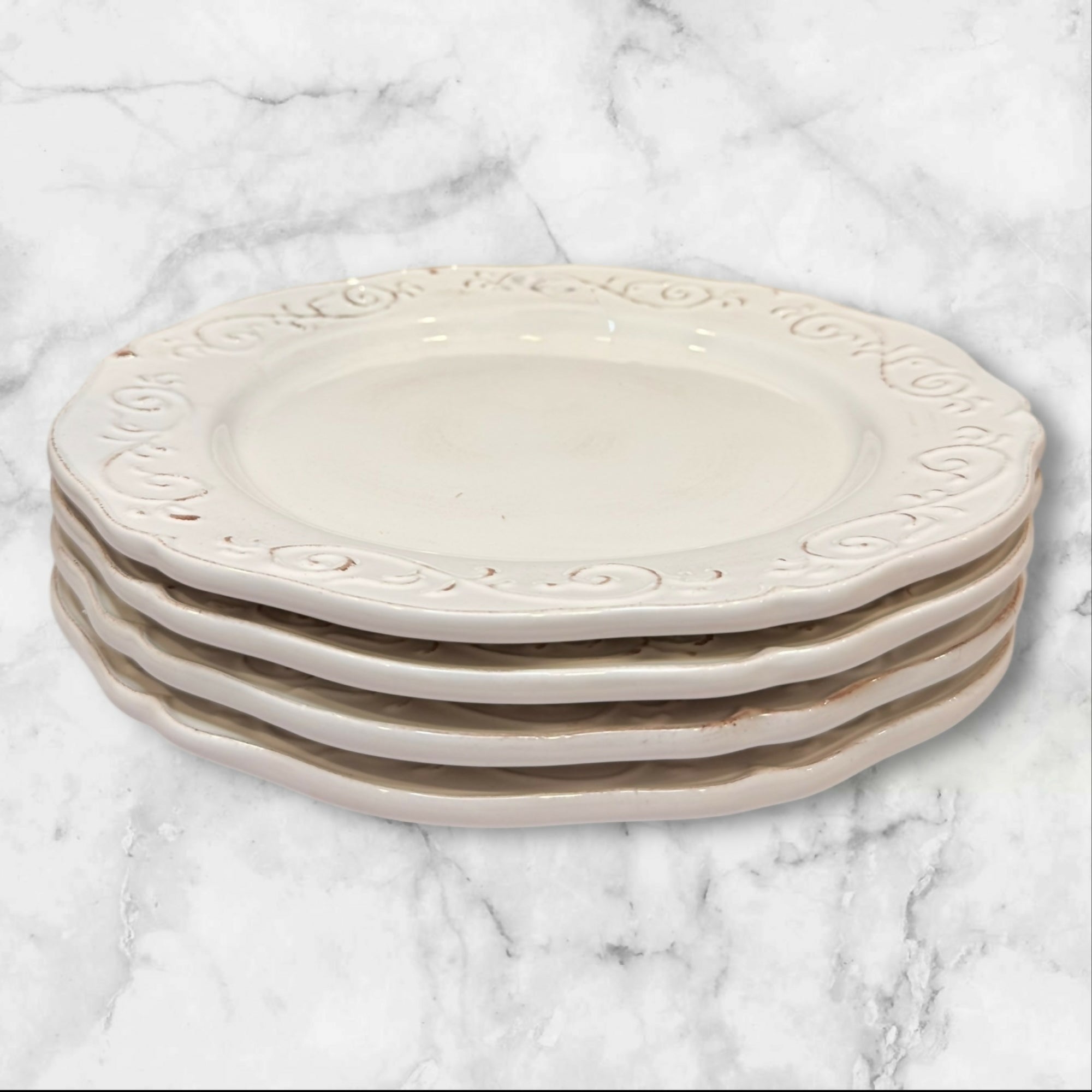 Artimino Baroque Beige Dinner Plates | Set of 4 | Great Condition