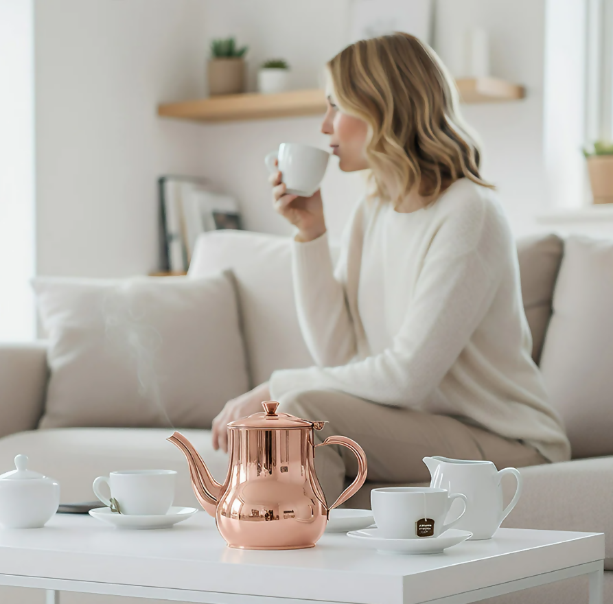 Anygleam Rose Gold Stainless Steel Teapot with Filter – Multi-Purpose Kettle for Coffee, Tea, Oil & Seasonings
