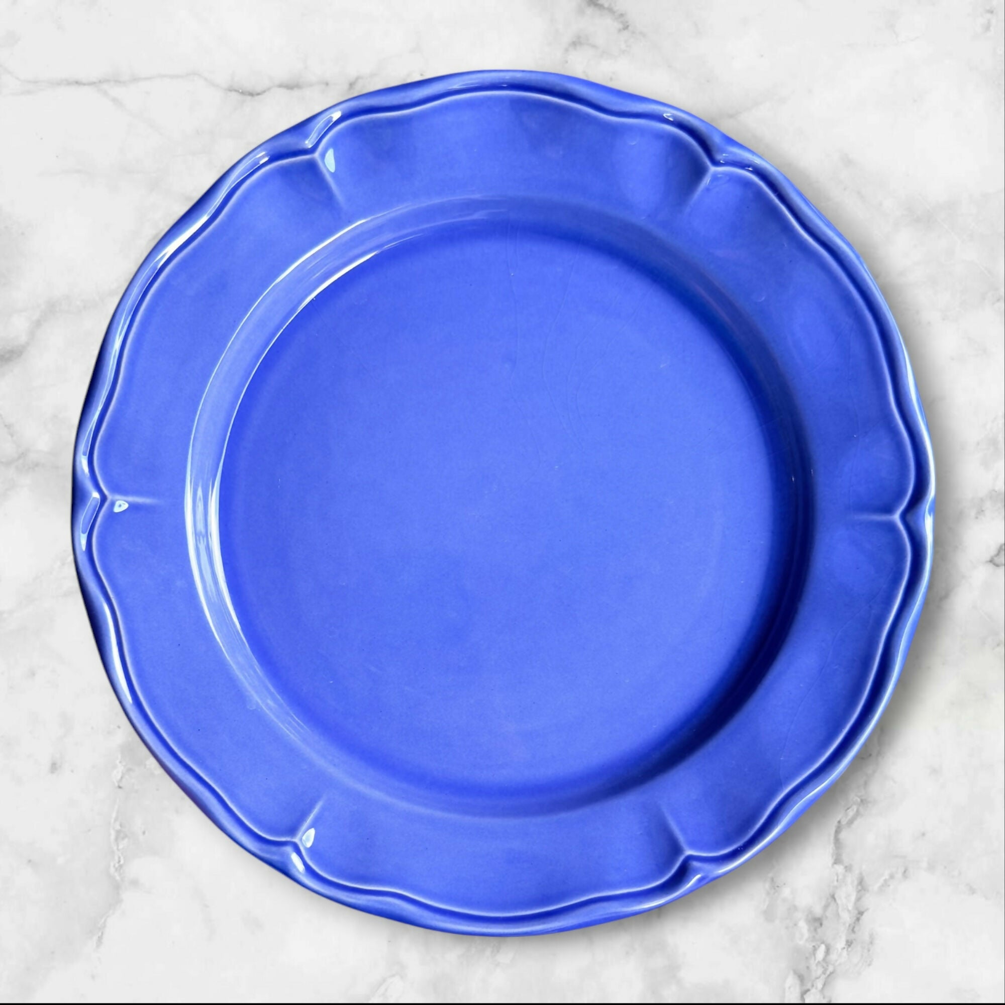 Varages Luberon Blue Purple Dinner Plates Set of 4 | Great Condition