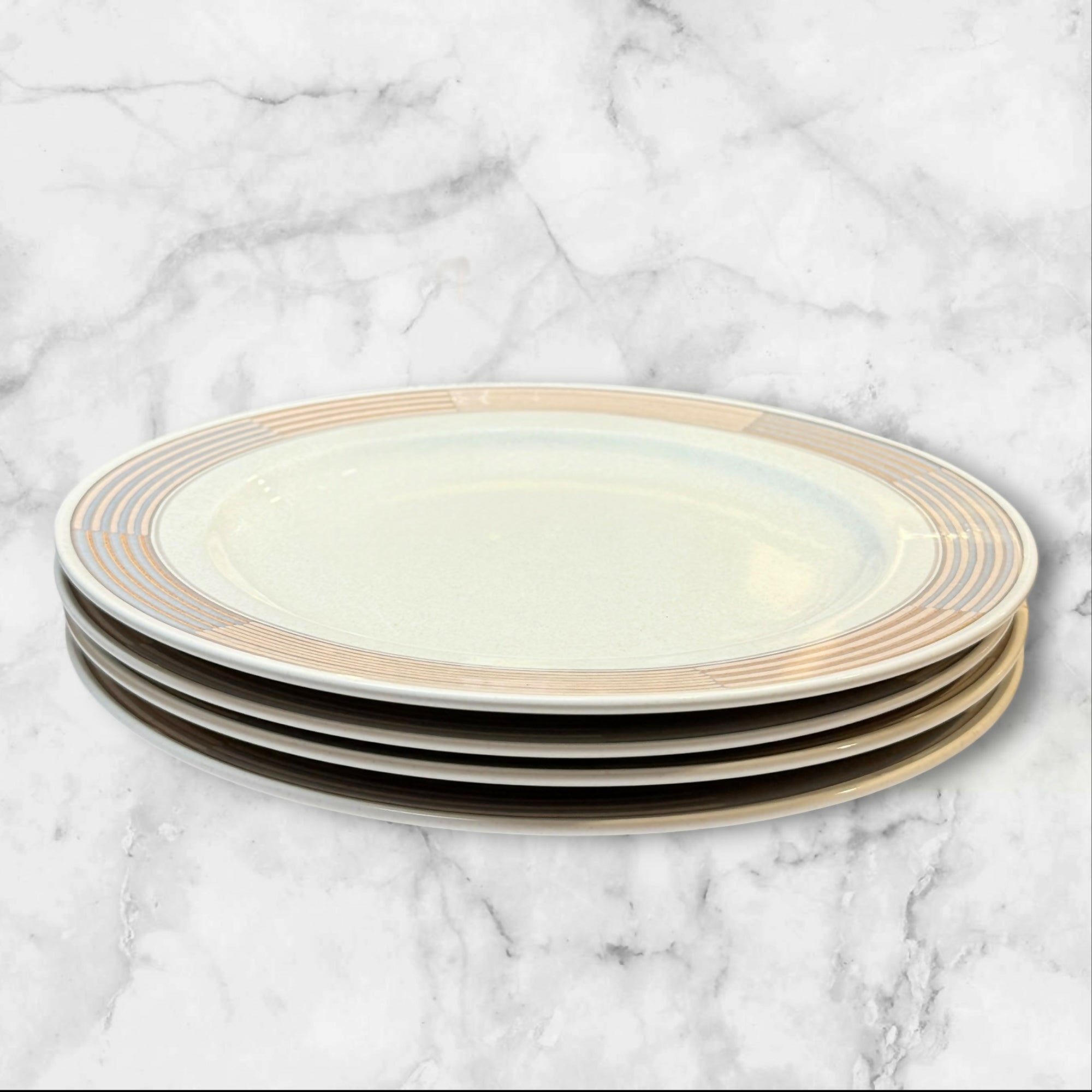 Mikasa Tracings Stoneware Dinner Plates Set of 4 | Excellent Condition