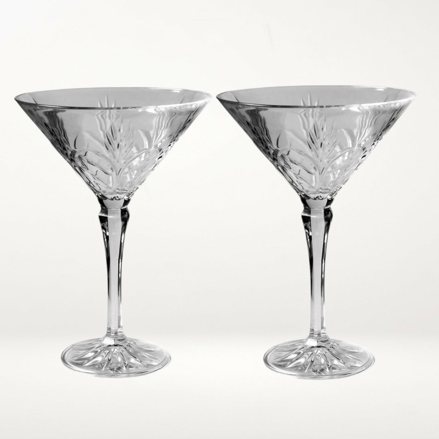 Crystal Clear Portico Martini Glasses | Set of 2 | Great Condition | Crystal