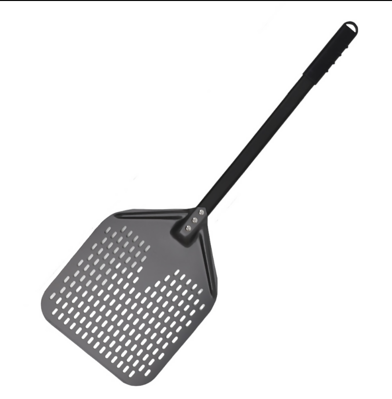 Anygleam Pizza Shovel 28cm X 108.5cm Dark Grey for Perforated Peel with Metal Handle Oven Turning Baking Accessory