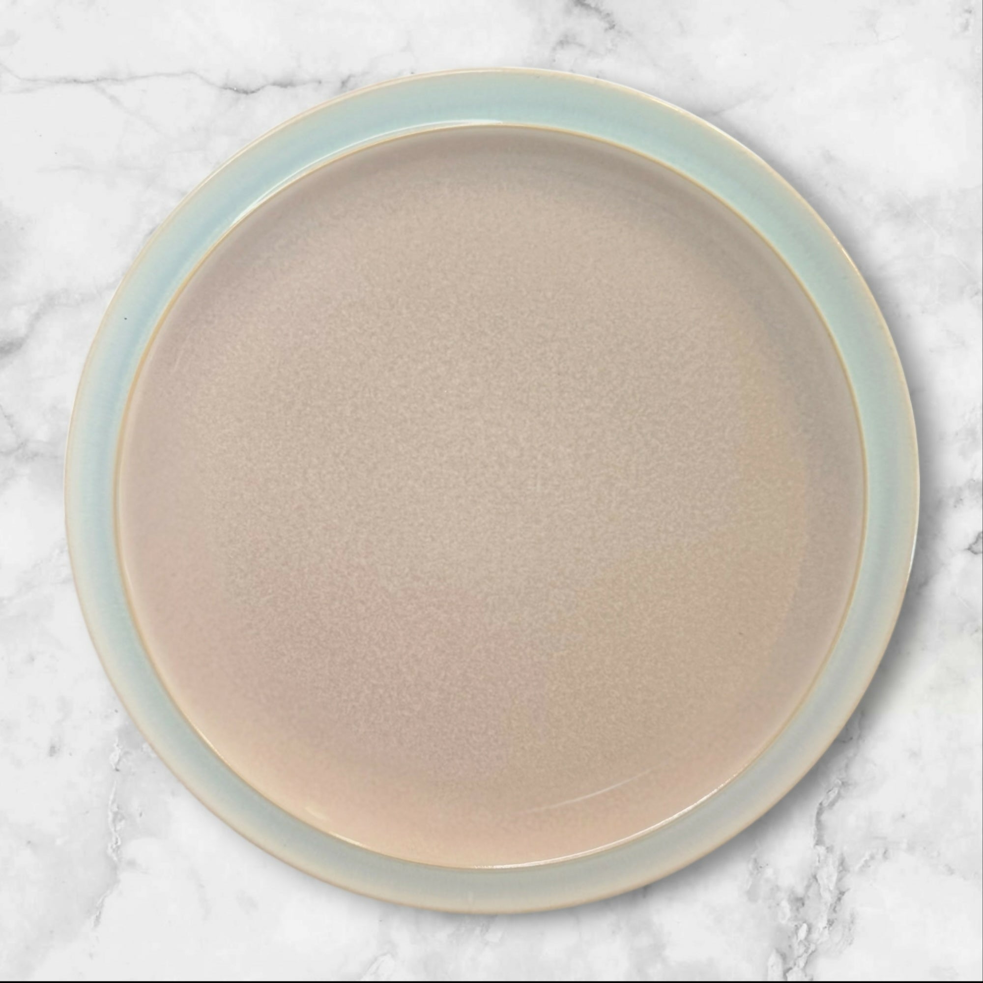 DDenby Langley Duets Taupe & Blue Dinner Plates Set of 4 Great Condition