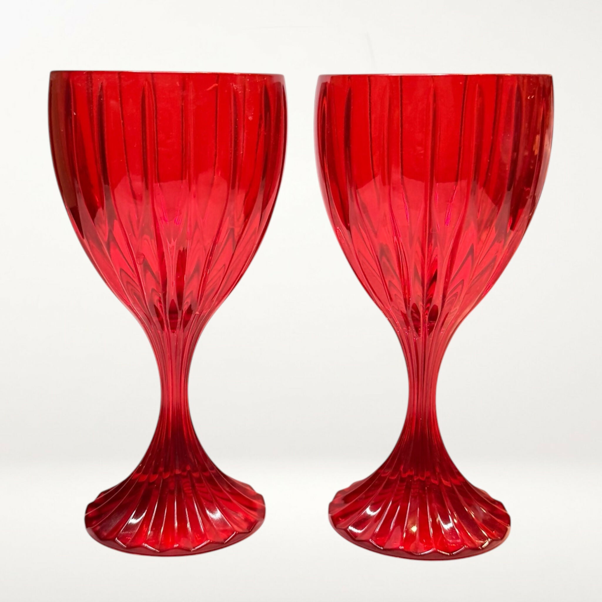 Mikasa Park Lane Red Water Goblets | Set of 2 | Excellent Condition
