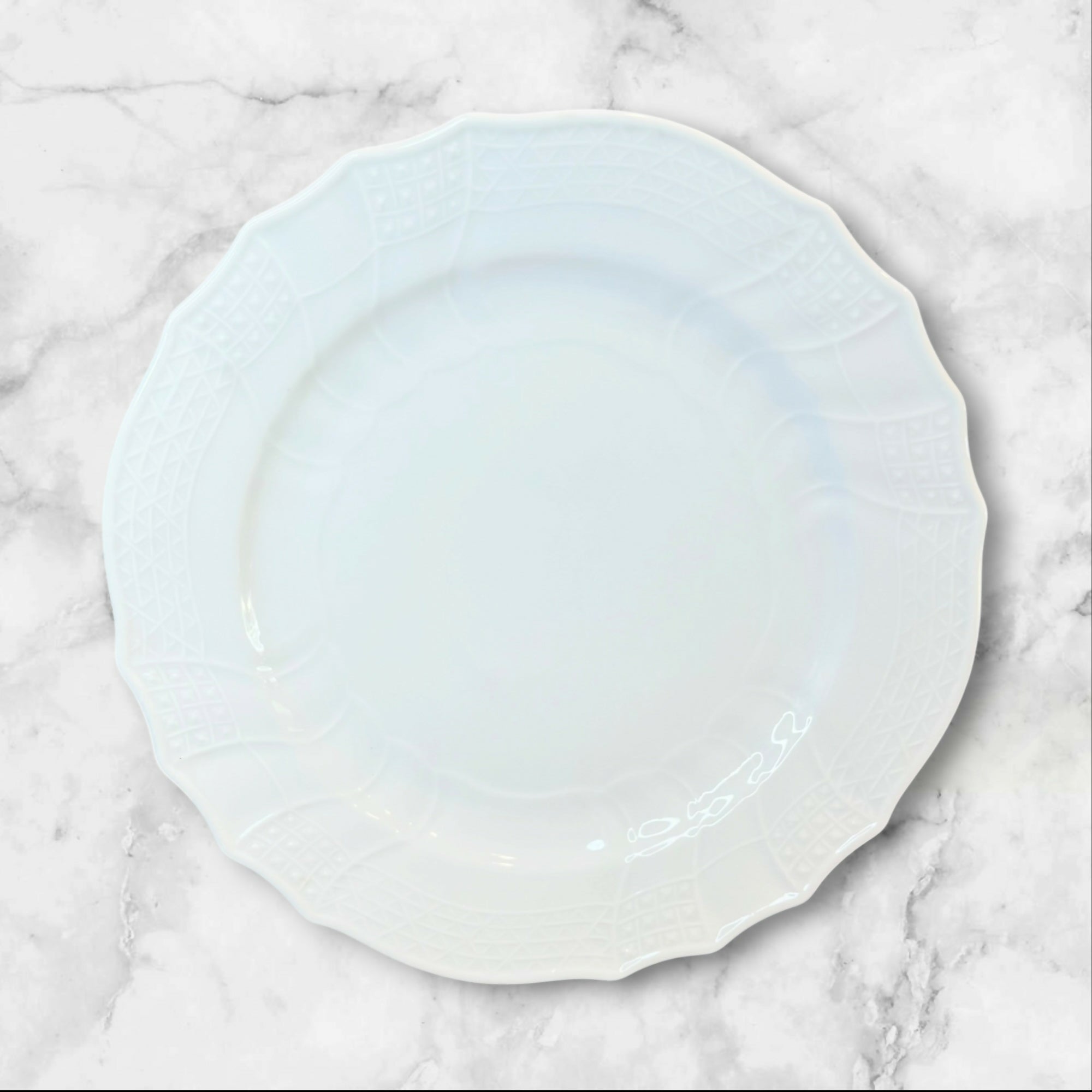 Hutschenreuther Dresden All White Dinner Plates Set of 3 | Excellent Condition