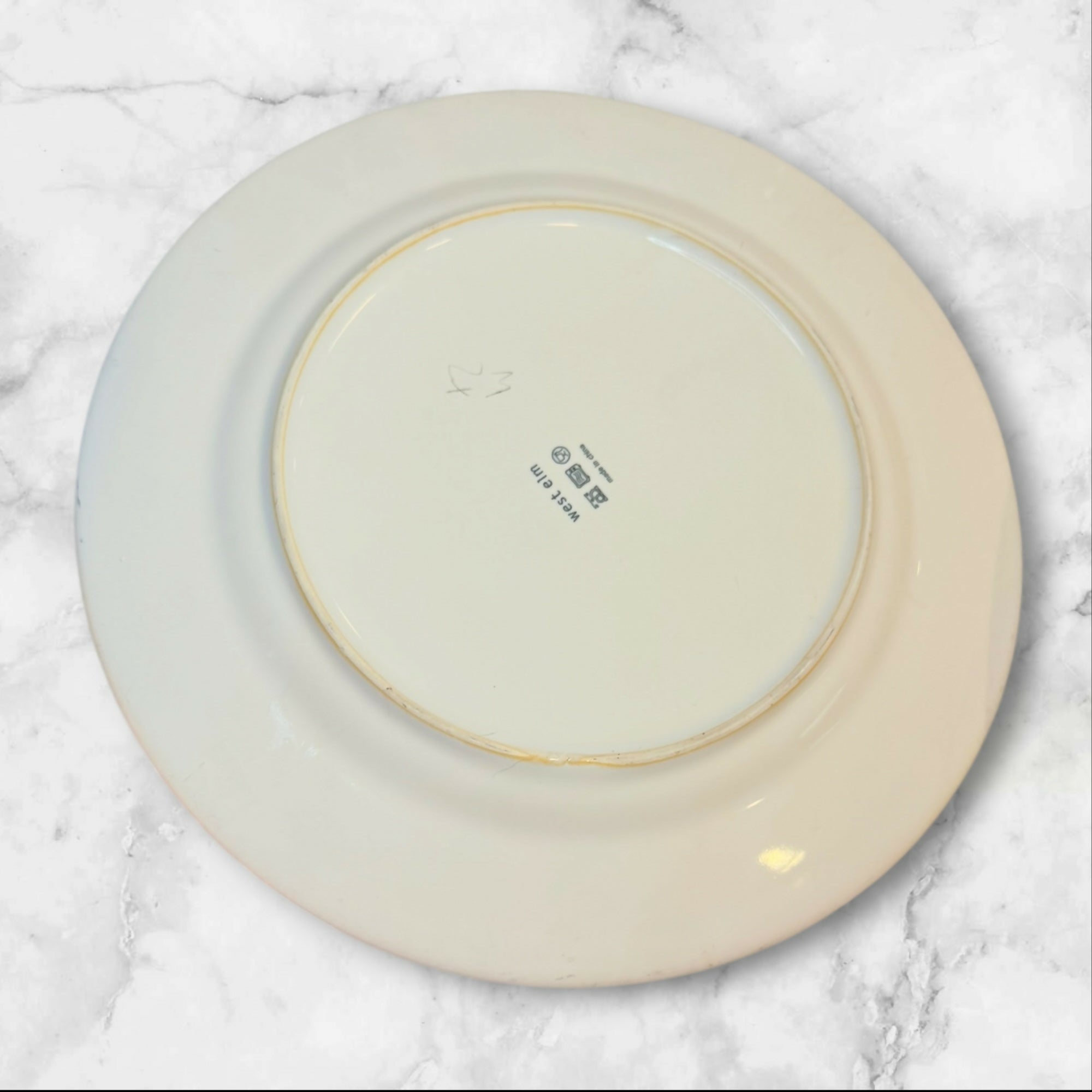 West Elm Textured White Dinner Plates Set of 4 | Great Condition | Mixed Rim