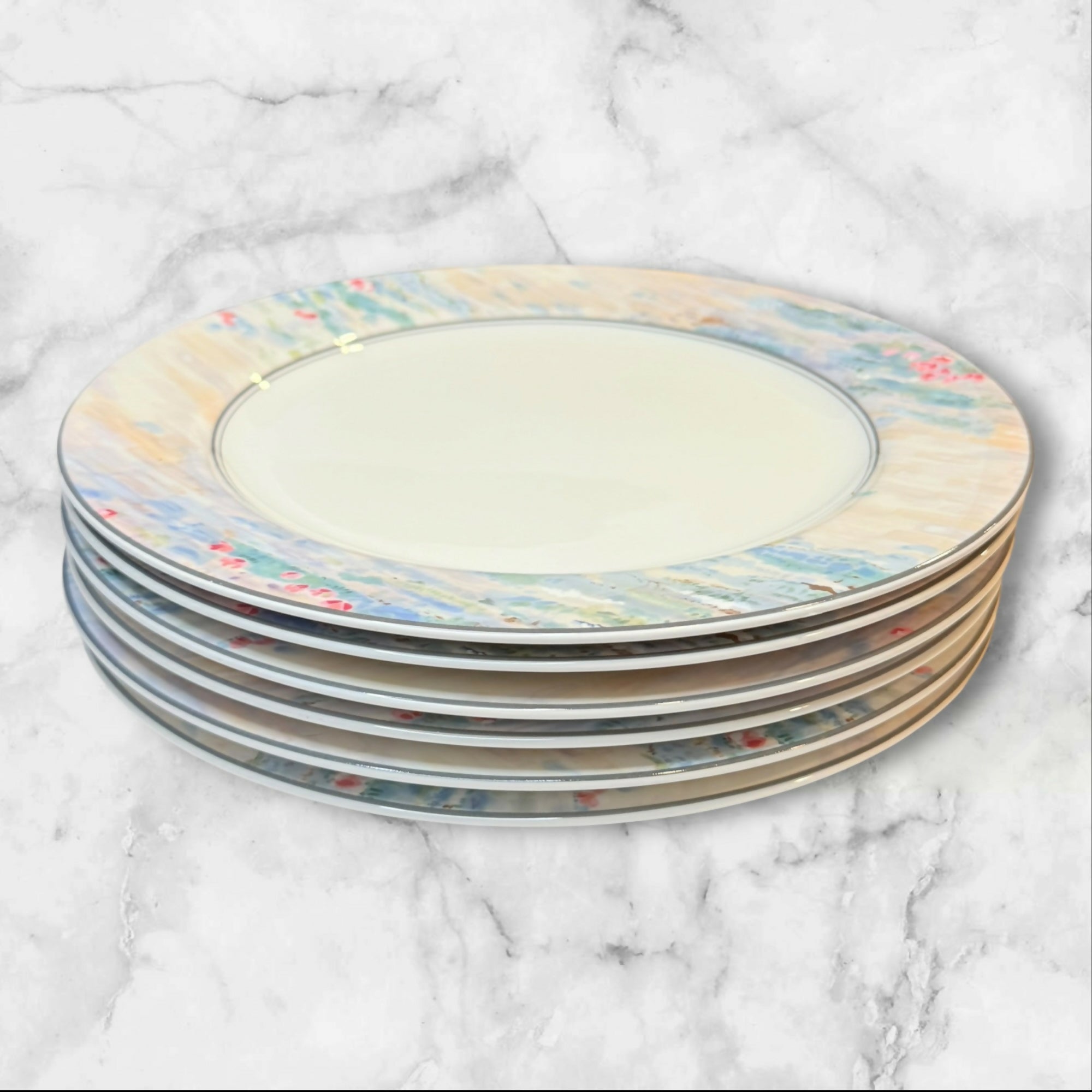 Mikasa Monet Dinner Plates Set of 6 Made in Japan Excellent Condition